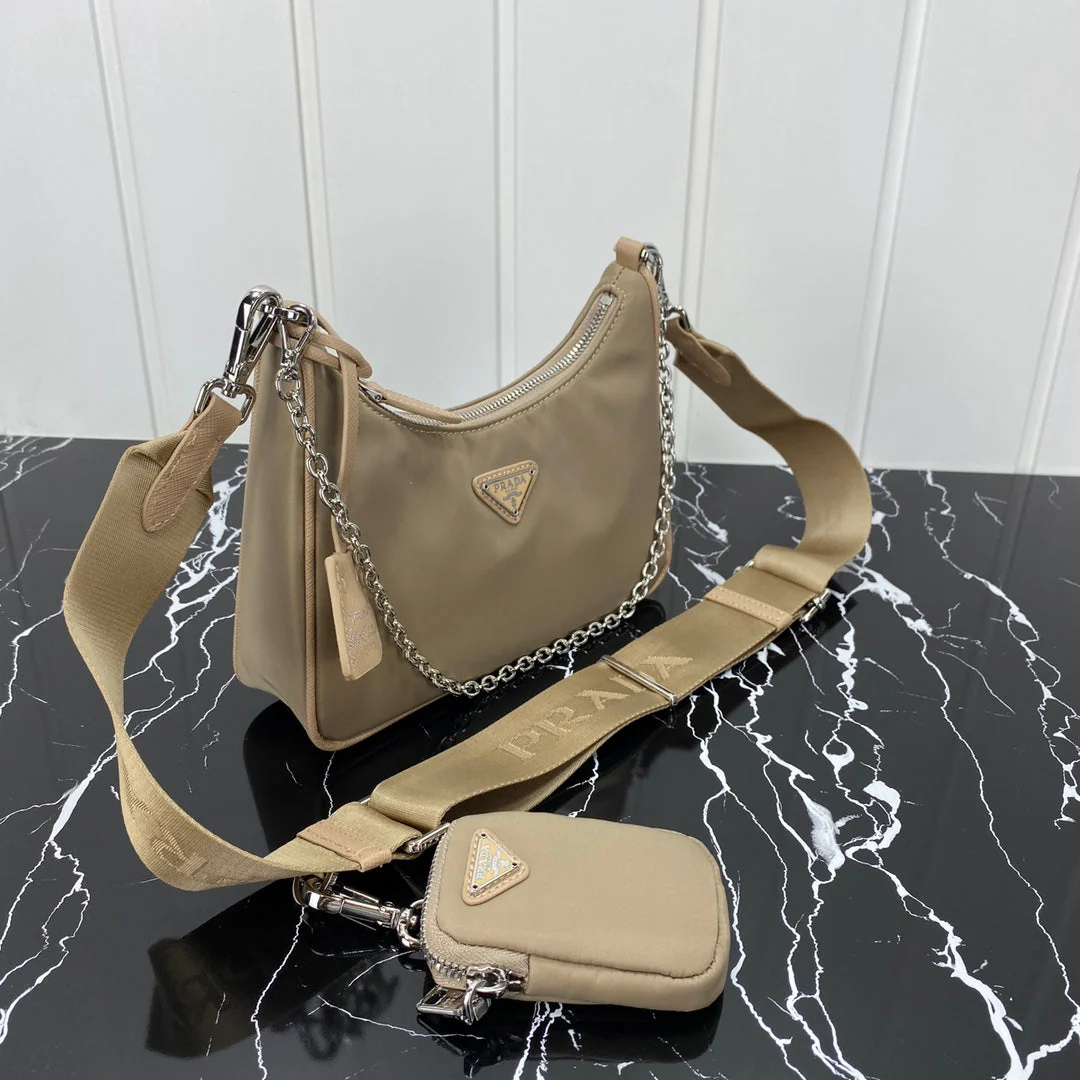 Prada HOBO 22 BAG IN FLAX YELLOW RE-NYLON