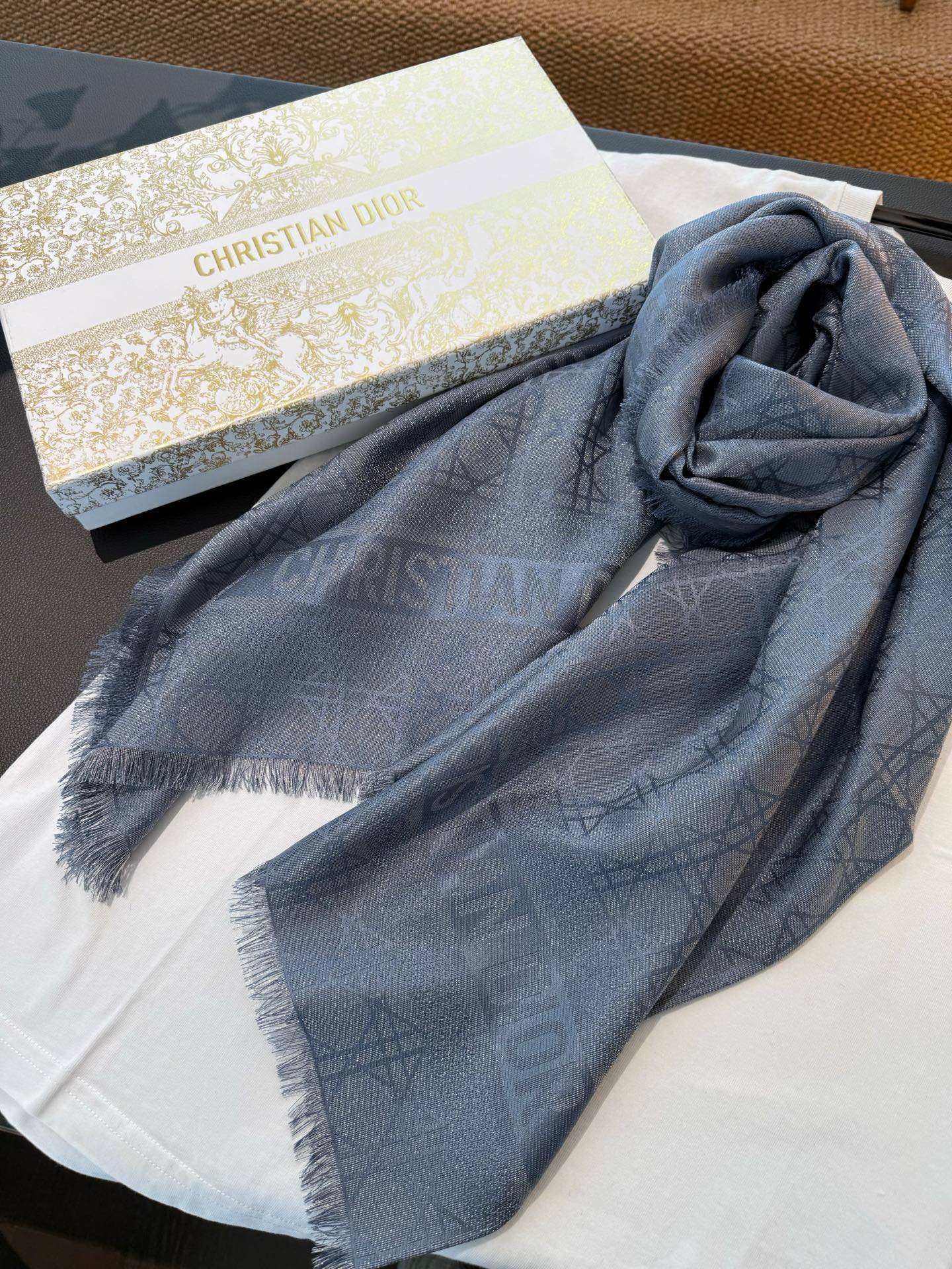 Dior Cannage Cashmere and Silk Shawl 140