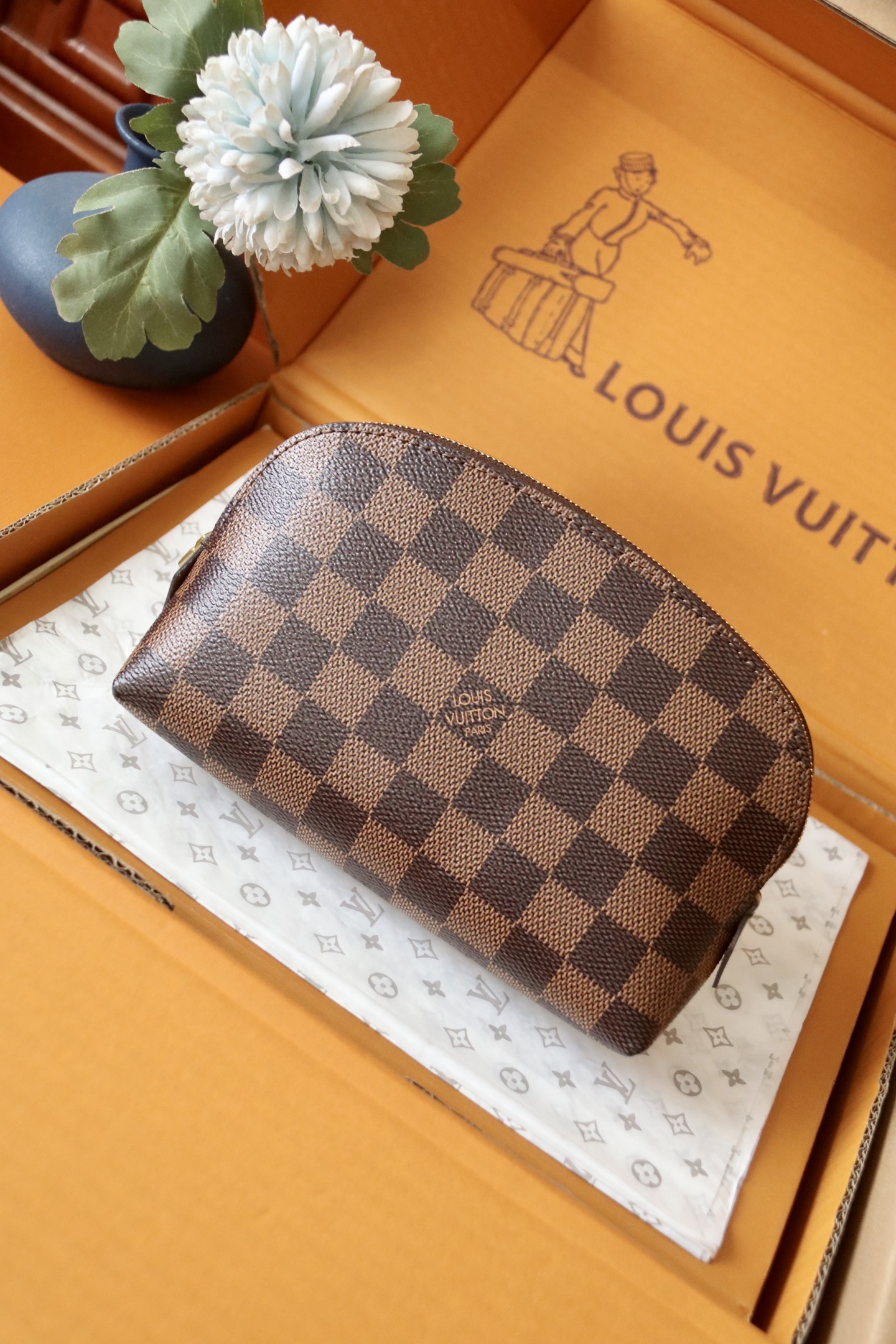 N47515 Damier Ebene Pouch PM