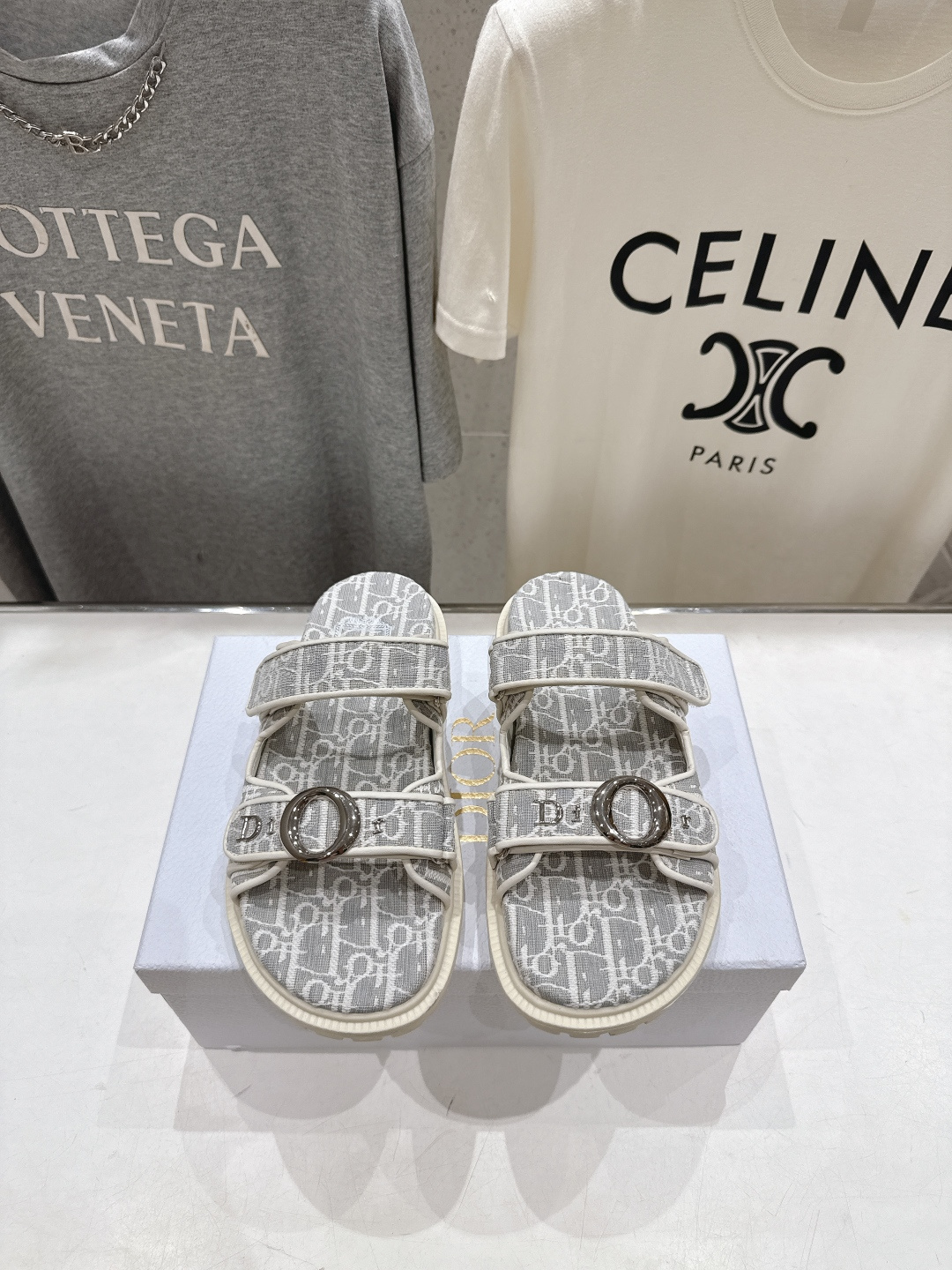 Dior F019 Fabric Slide in Grey