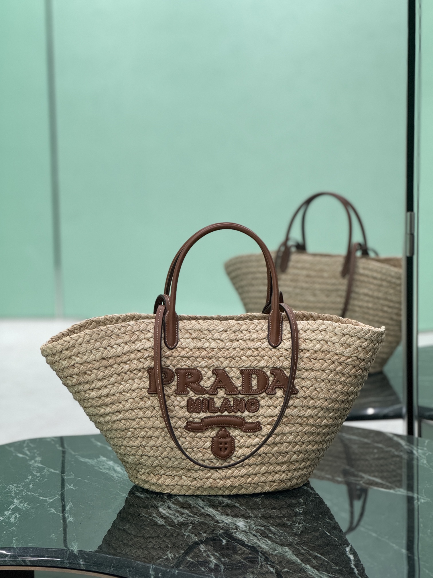 Prada Large Raffia Bag
