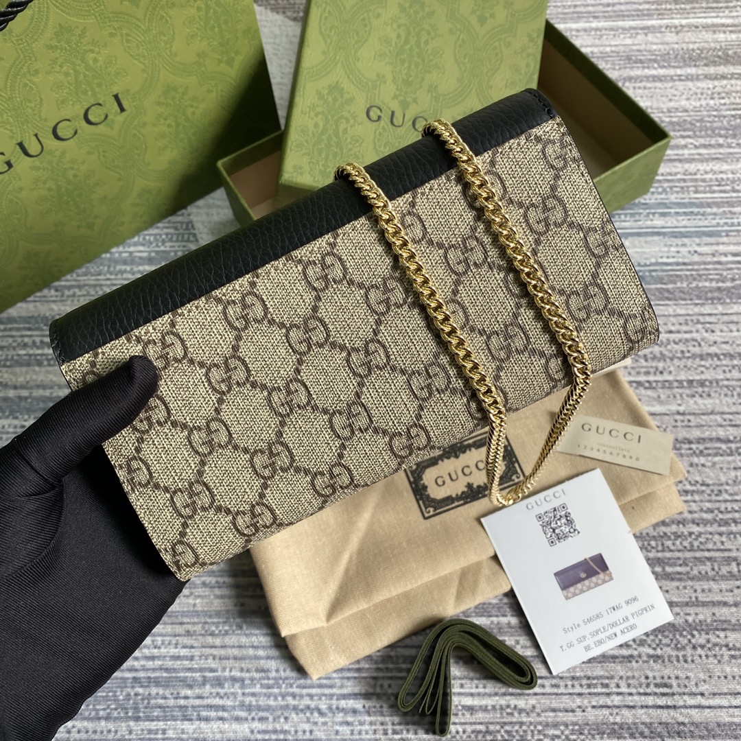 Gucci Bi-colour GG Marmont wallet on chain 546585