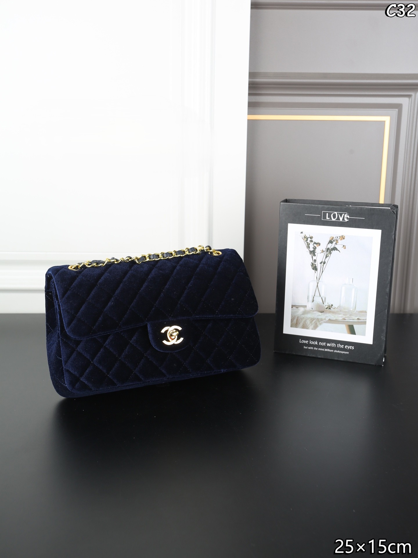 Chanel CF Medium 25CM Velvet Quilted Double Flap Chain Shoulder Bag - KAIROO