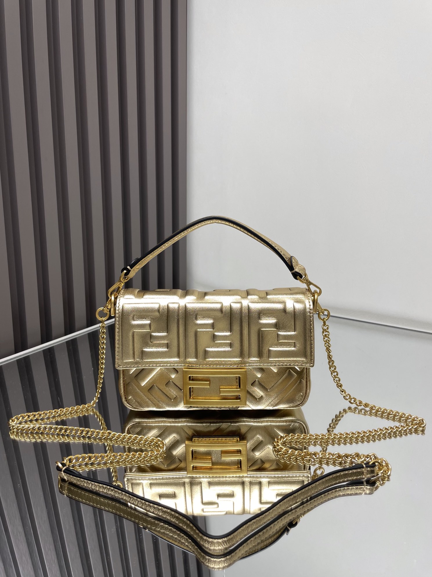 Fendi Chain Mini Bag-Gold