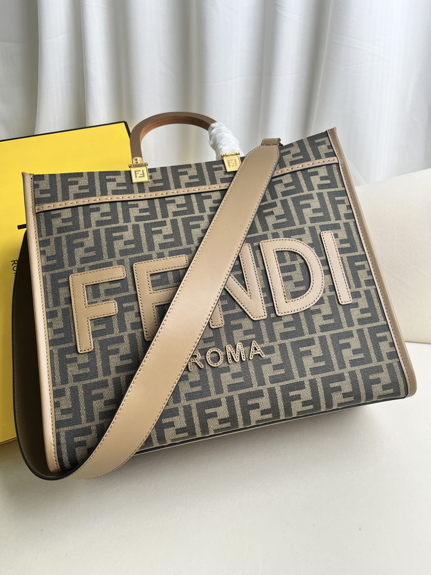 Fendi Medium Sunshine FF Canbvas Tote Bag
