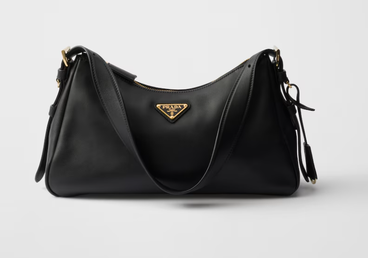 Prada Aimée medium leather shoulder bag-Black 1BC229