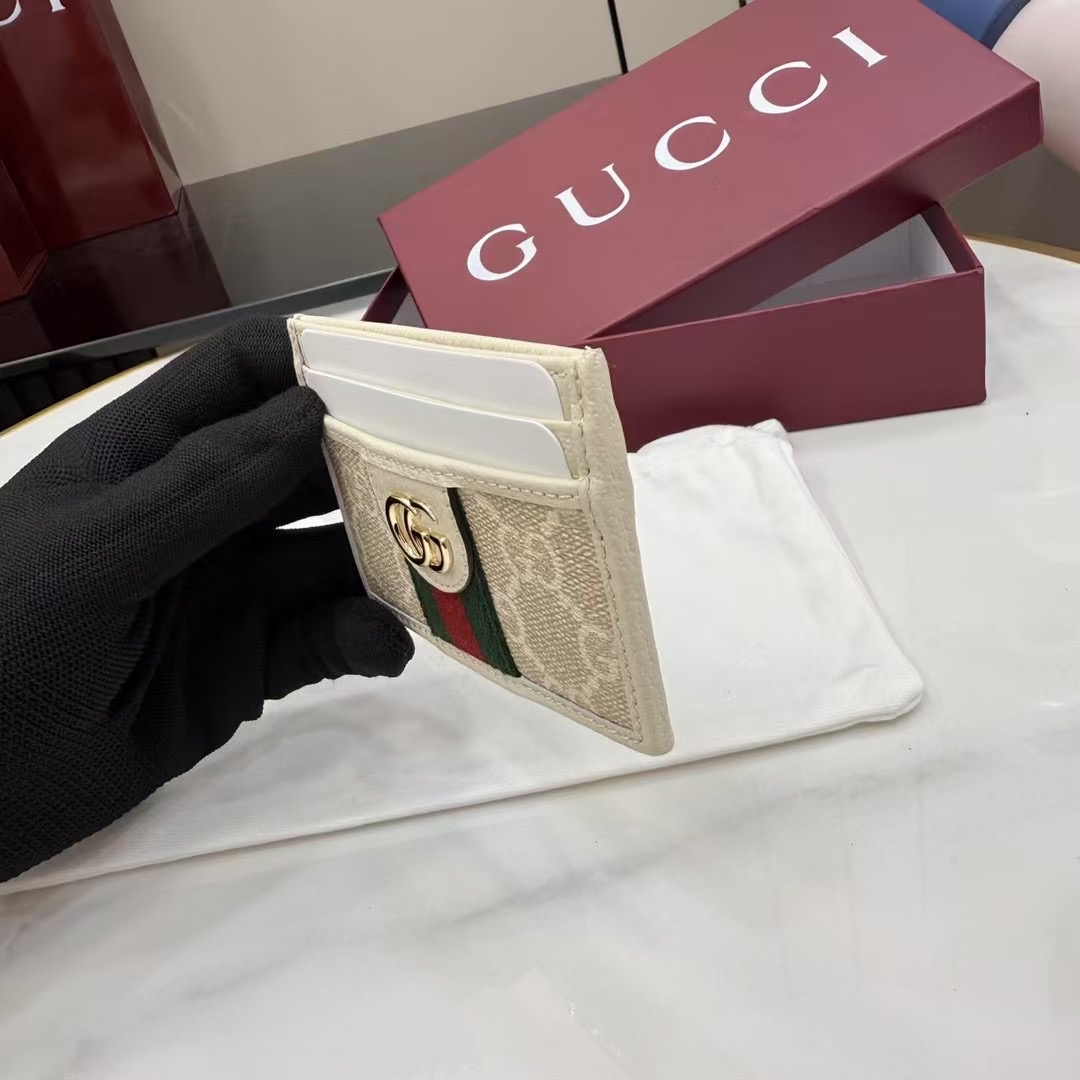 Gucci beige wallet card bag