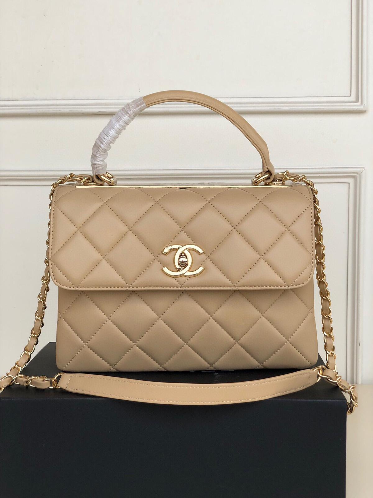 CHANEL Apricot-colored crossbody bag