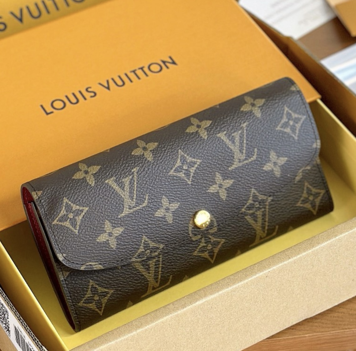 M60697 LV Emilie Wallet Monogram Canvas-Fuchsia
