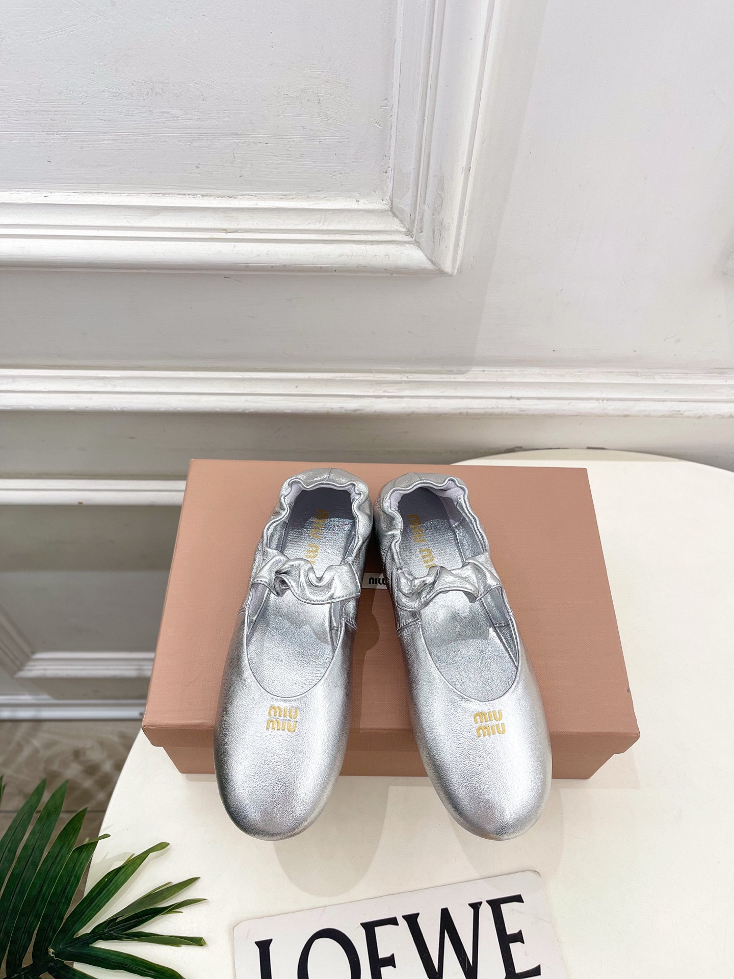 Miu Miu Ruched Nappa ballet flats
