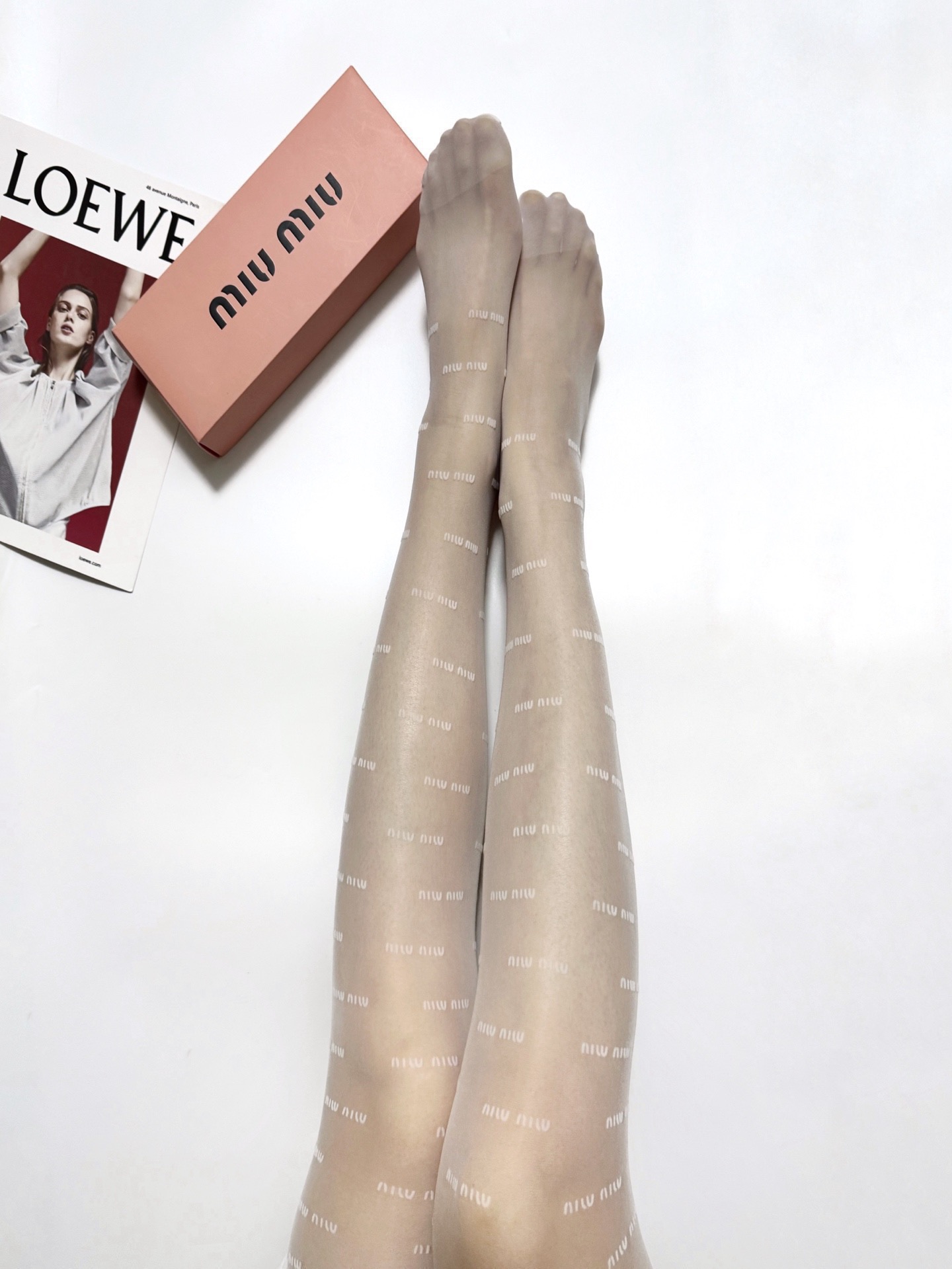 Miu Miu Horizontal Logo Sheer Stockings - KAIROO