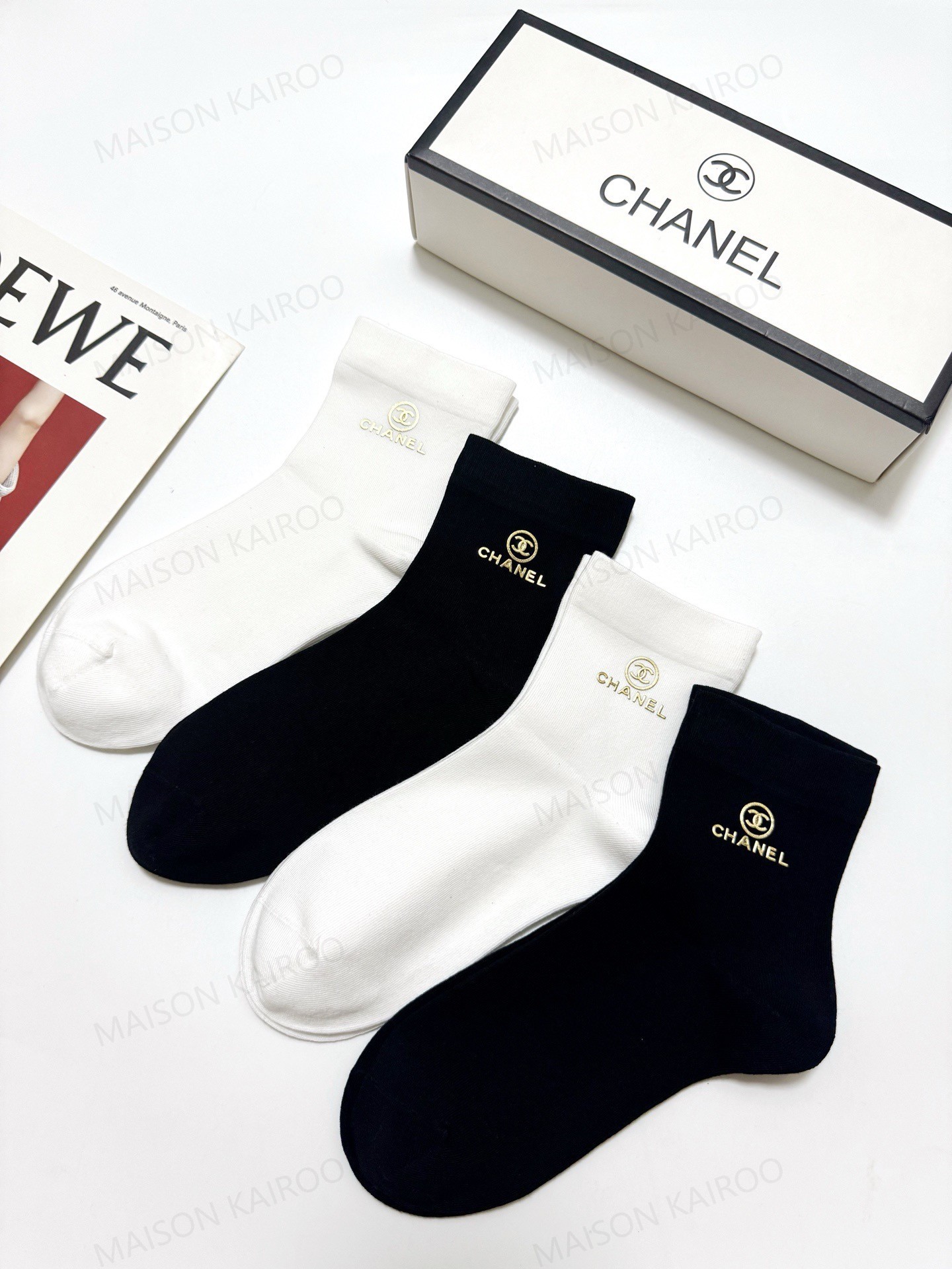 Chanel Socks 4-Pack - KAIROO