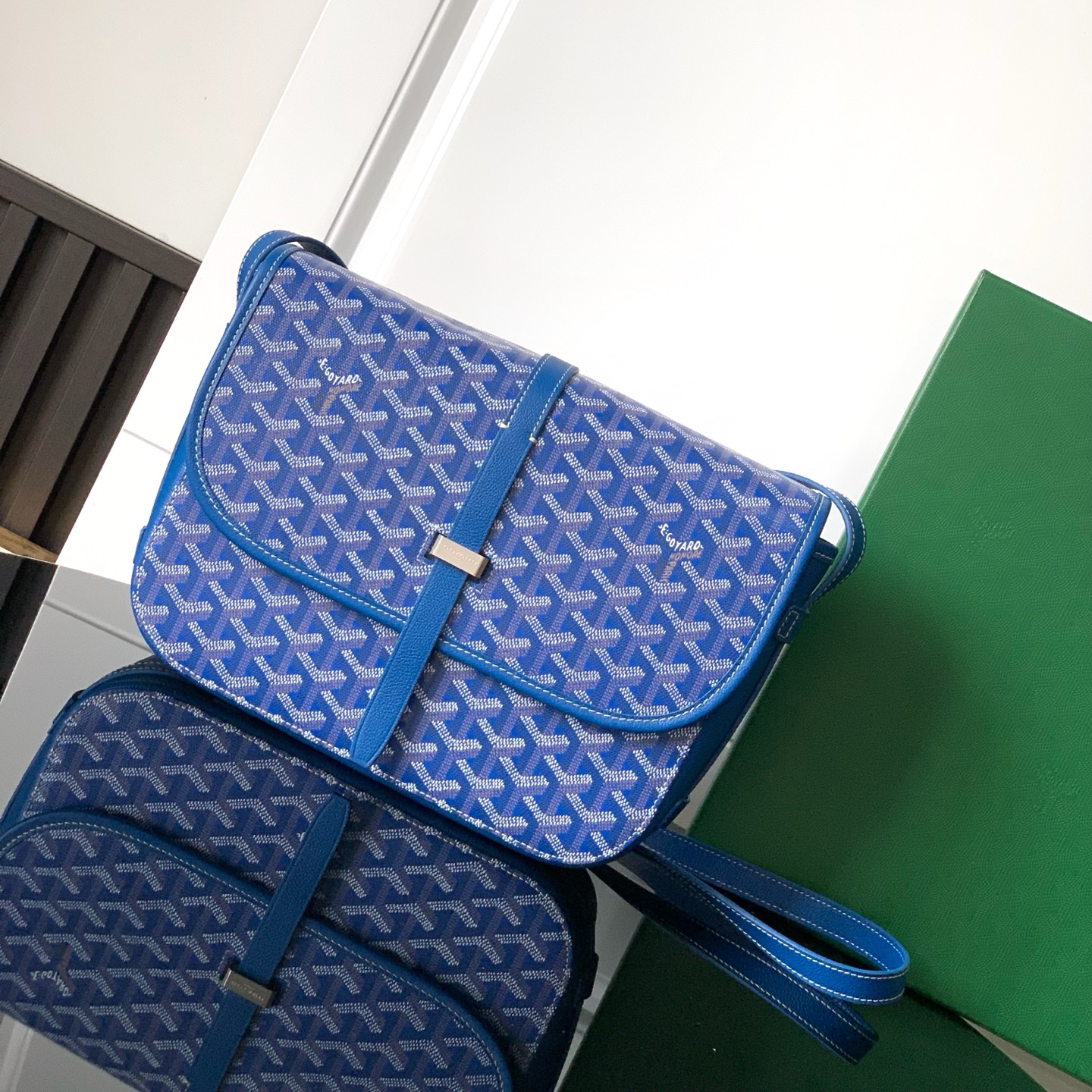 Goyard Belvedere MM Bag in Sky blue