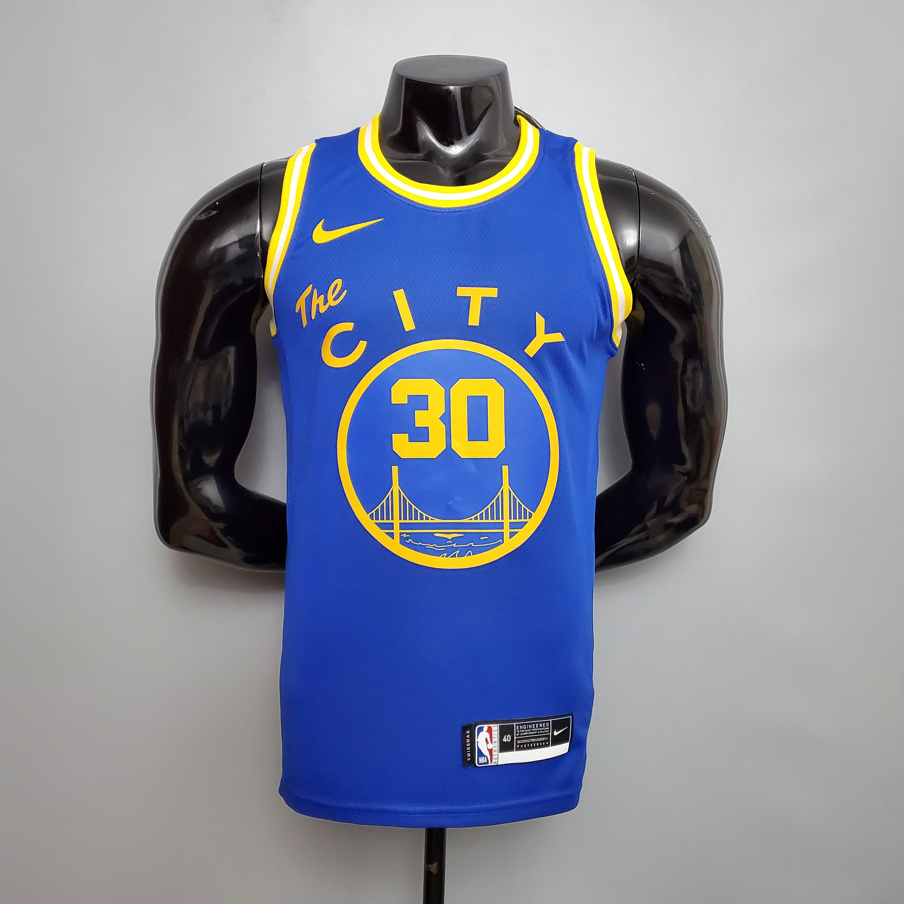 Stephen Curry Golden State Warriors Tram Version Swingman Jersey Retro Blue