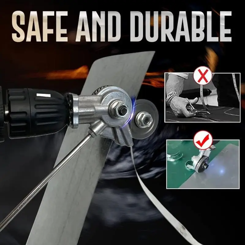 Electric Drill Metal Cutter Attachment - Heavy-Duty Sheet Metal Nibbler & Shear Tool for Iron, Steel & Aluminum (Father's Day Gift)