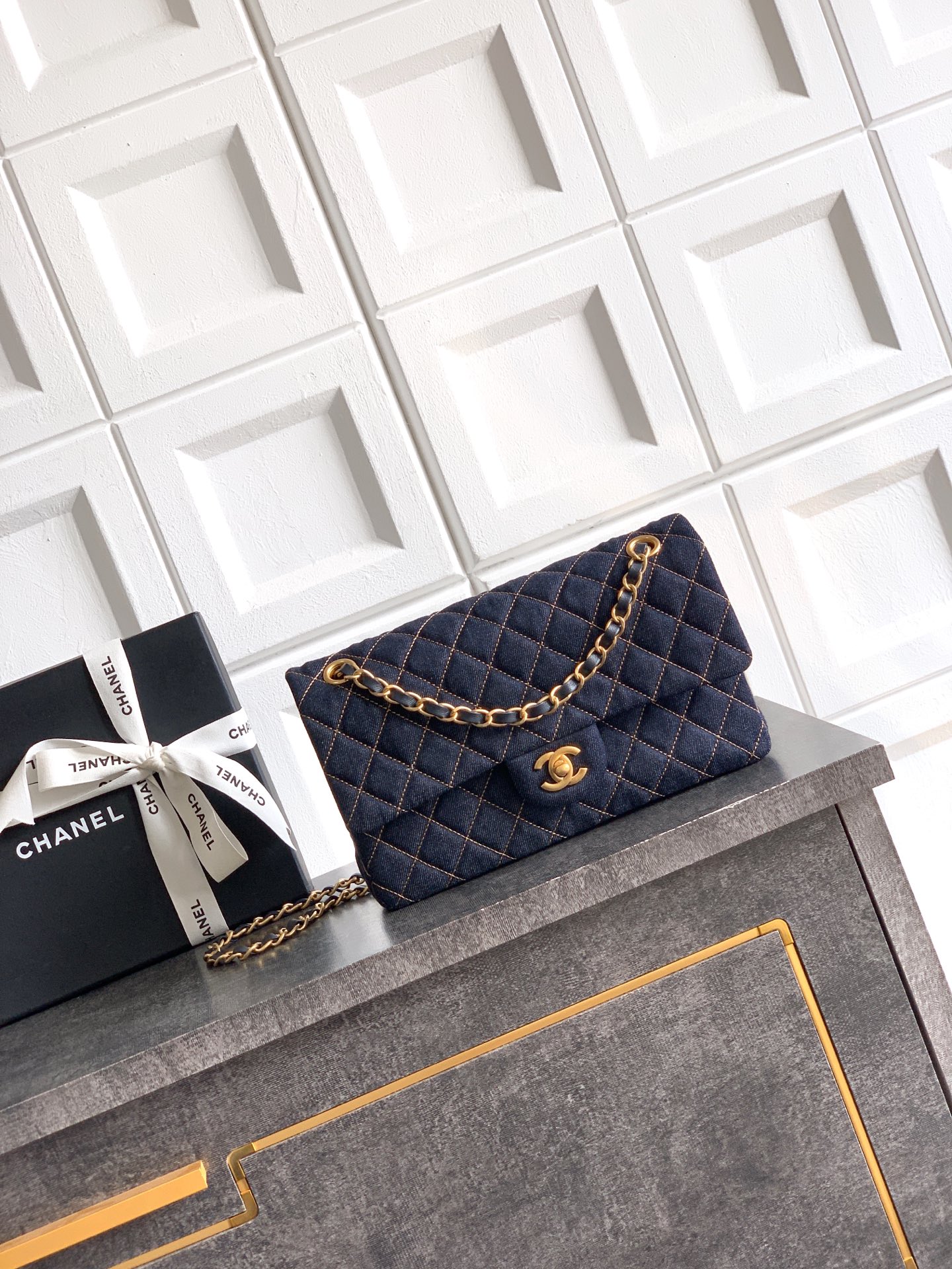 Chanel Classic 11.12 Handbag in Dark blue denim