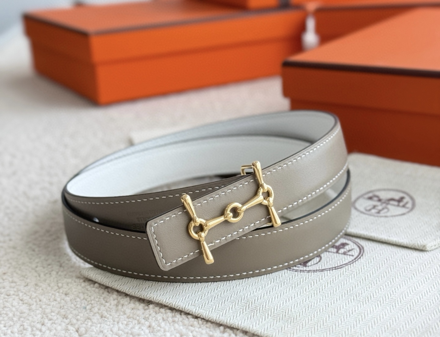 Hermes H Equestre Reversible Leather Belt 24mm
