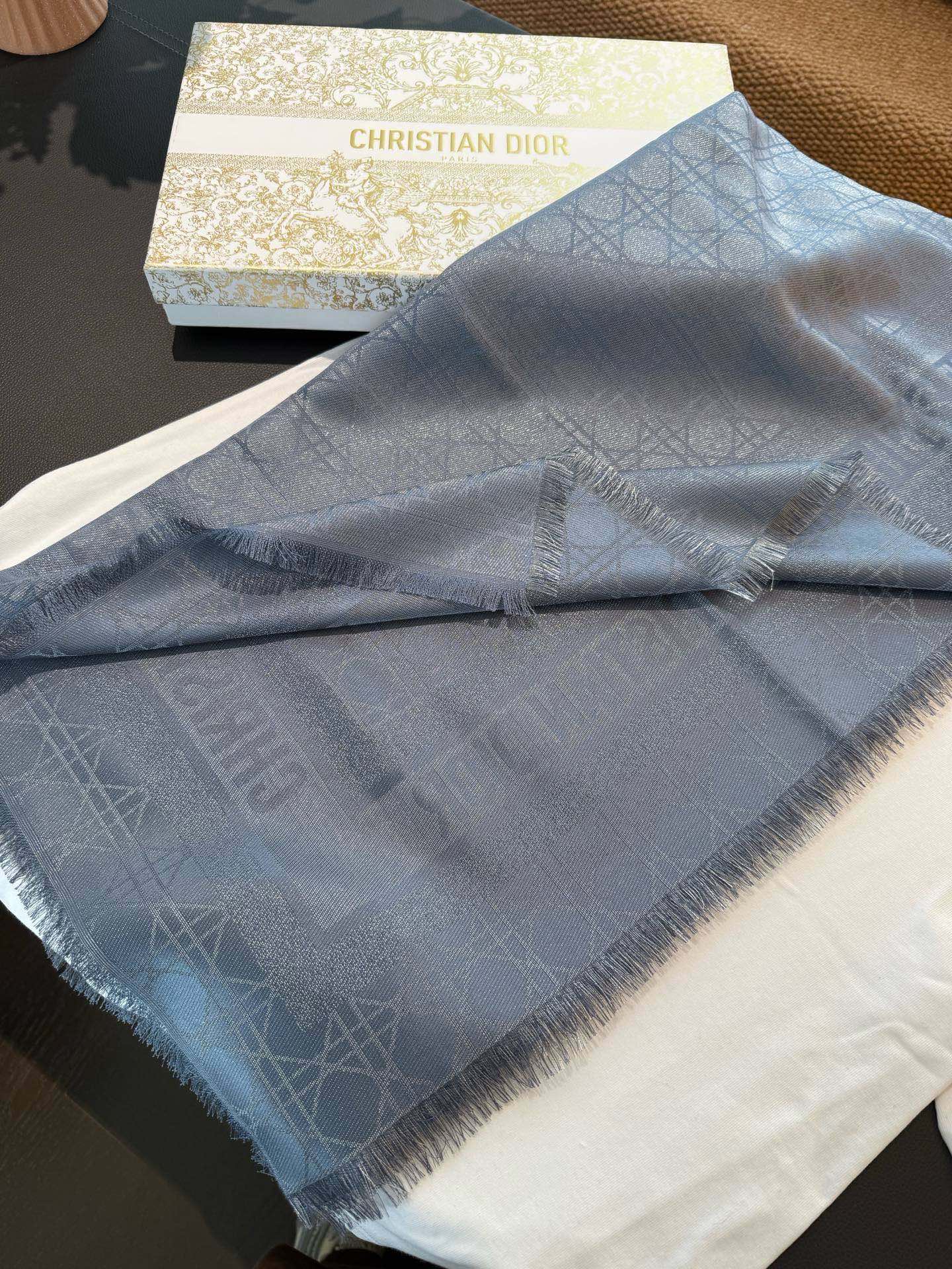 Dior Cannage Cashmere and Silk Shawl 140