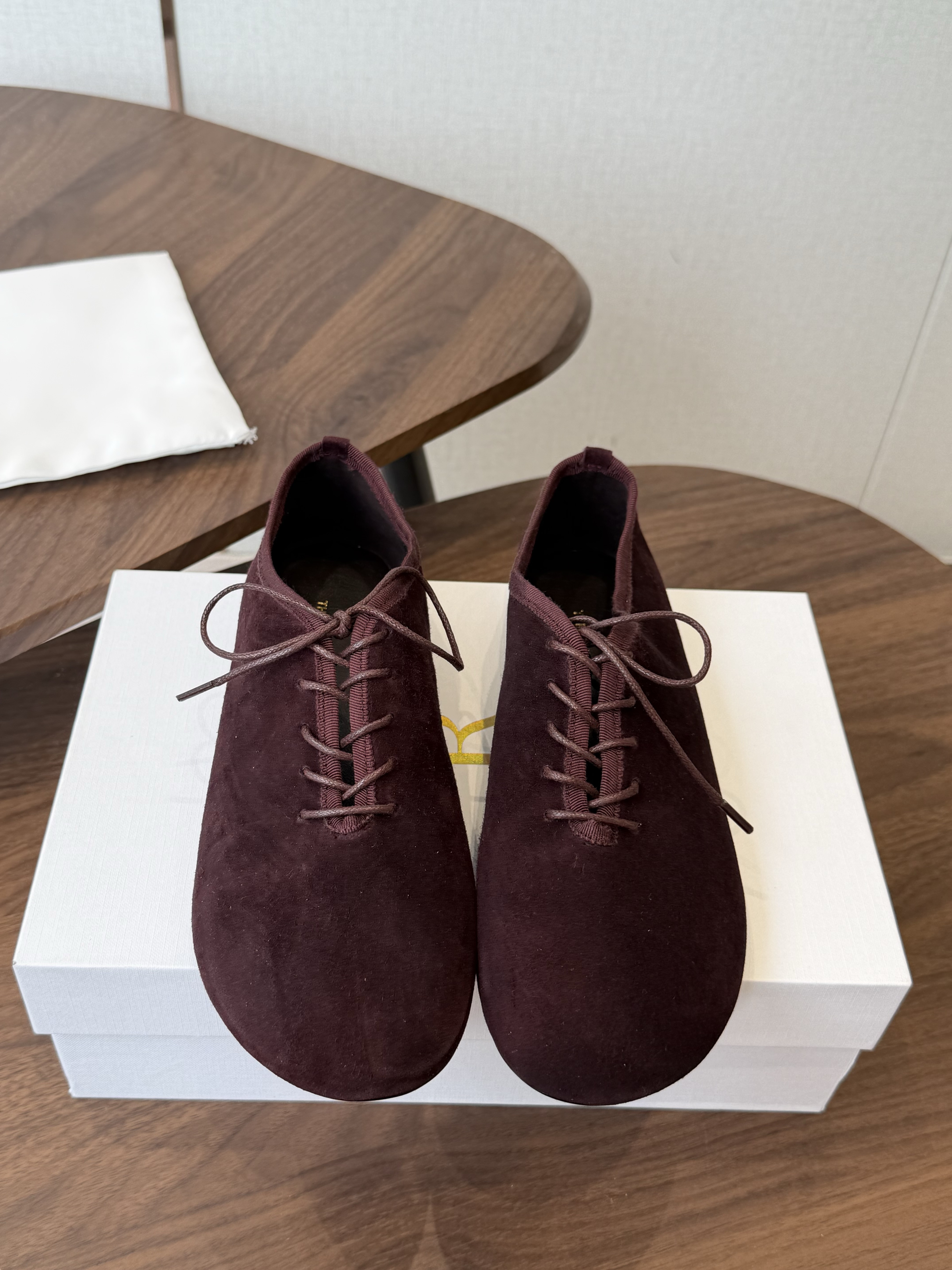 The Row Low Suede Race-up Loafer