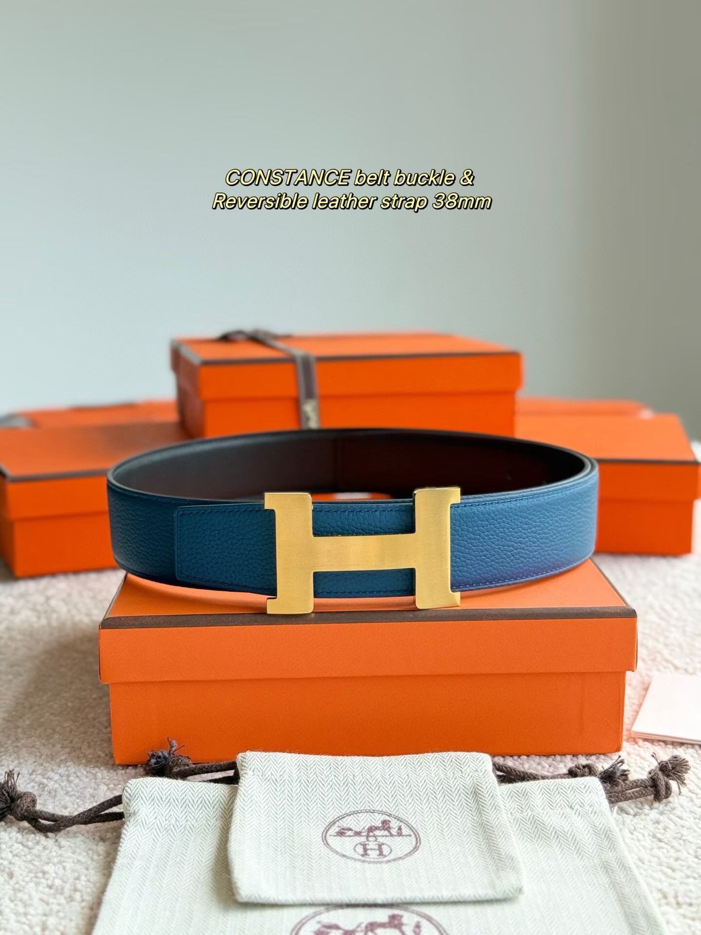 Hermes Constance H Reversible Leather Belt 3.8cm