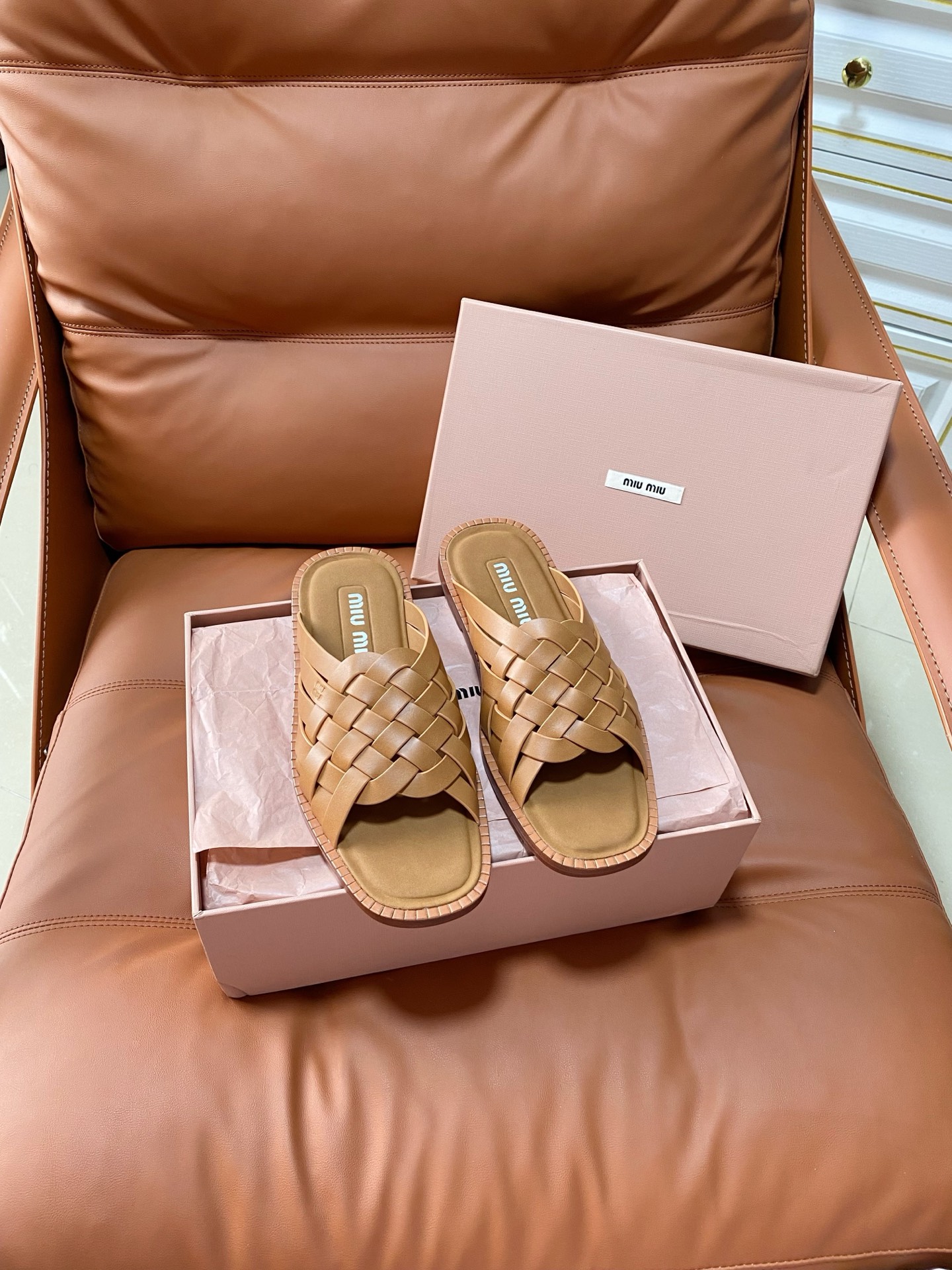 Miu Miu Leather Flat Mule