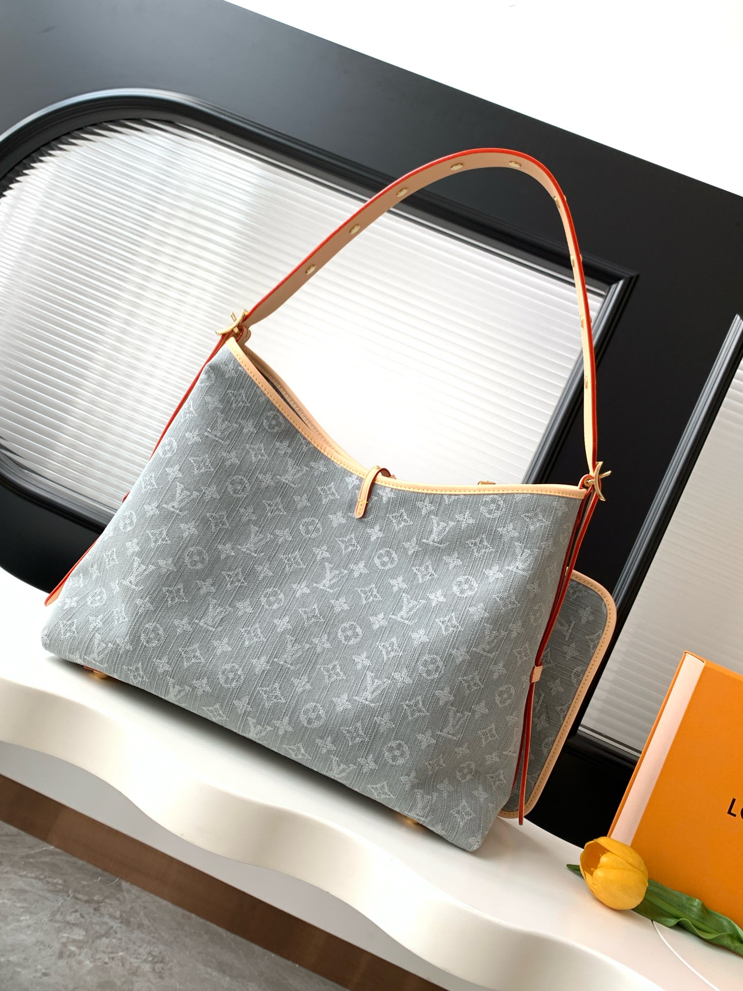 Louis Vuitton LV Carryall MM Washed Grey Denim Tote bag