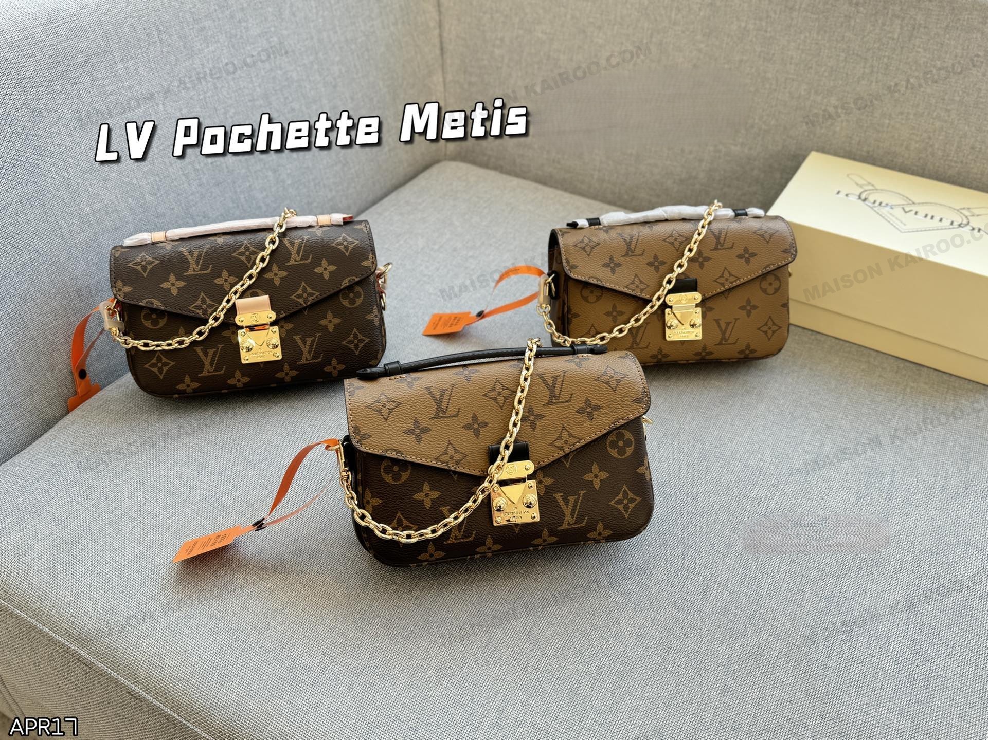 Louis Vuitton LV Pochette Metis East West Monogram Canvas S-Lock Flap Chain Messenger Shoulder Bag - KAIROO