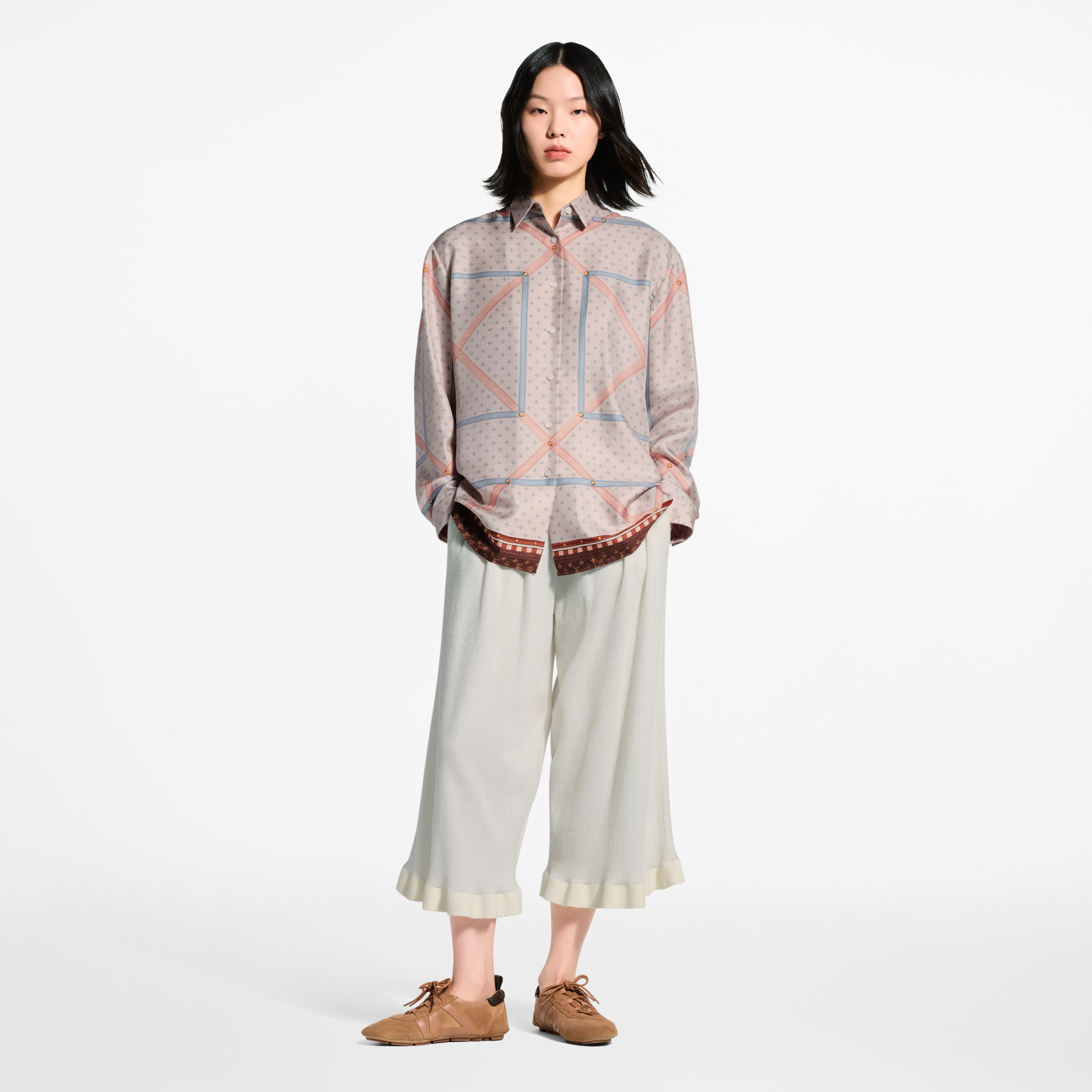 トランクプリント シルクシャツ