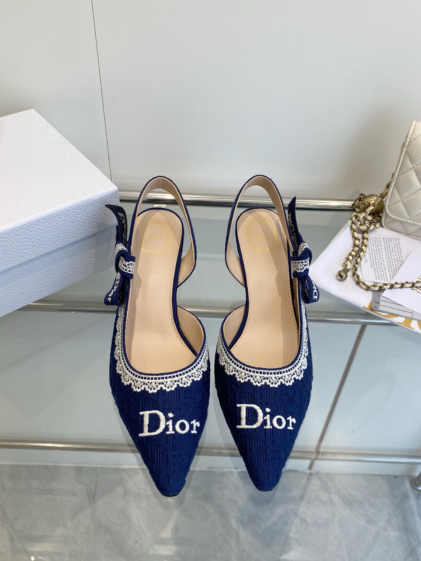 Chanel Classic Black Caviar Leather Cylinder Bag with CC Logo Chain Pumps Set - KAIROO