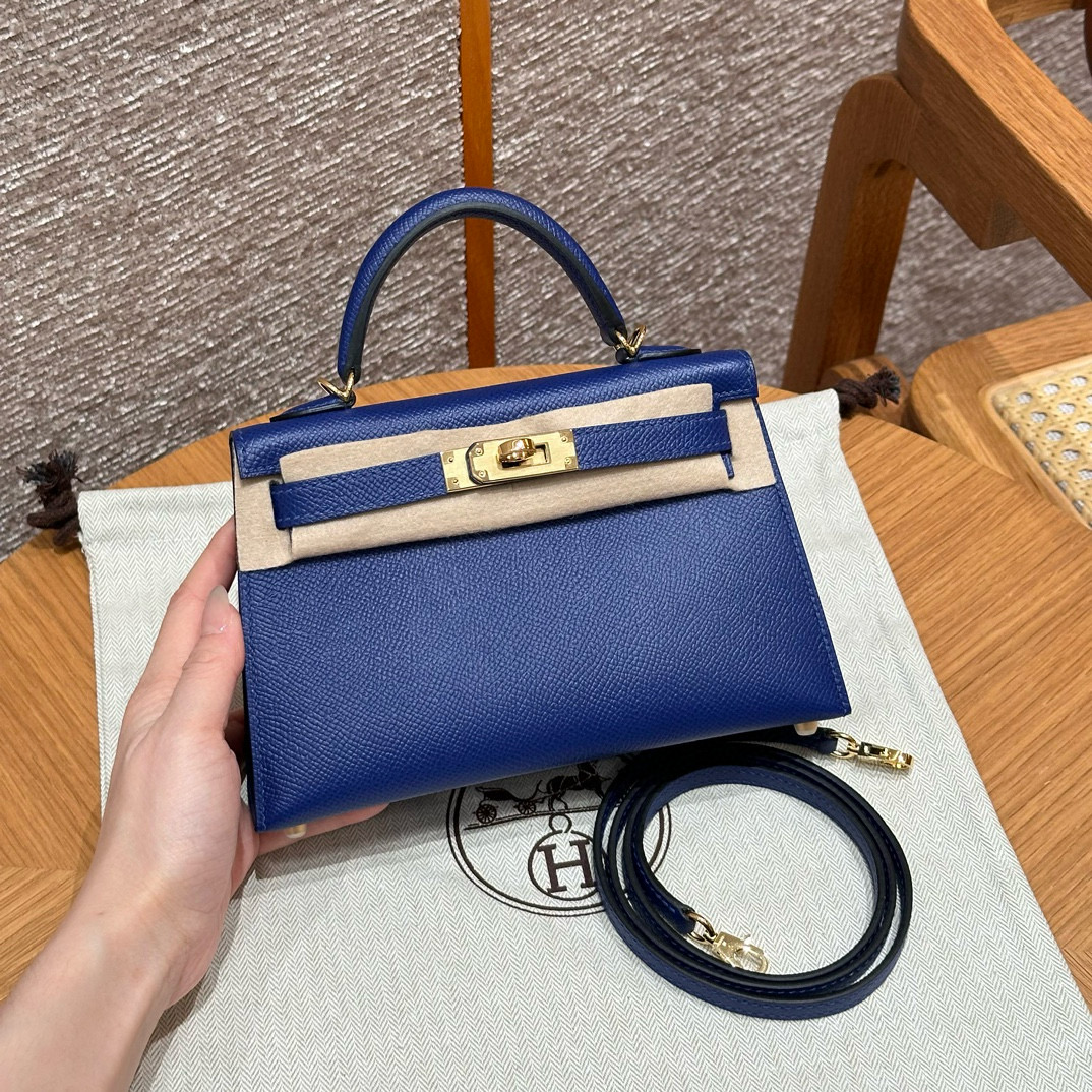 Hermes Blue Electric Epsom Mini Kelly 20 II
