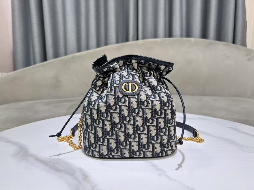 DIOR Montaigne Mini Drawstring Bucket Bag