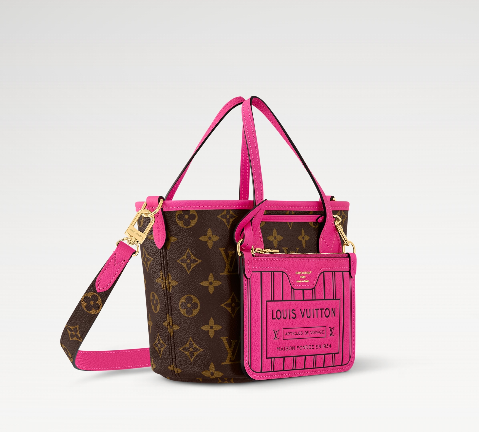 Louis Vuitton LV Neverfull Bandoulière Inside Out BB