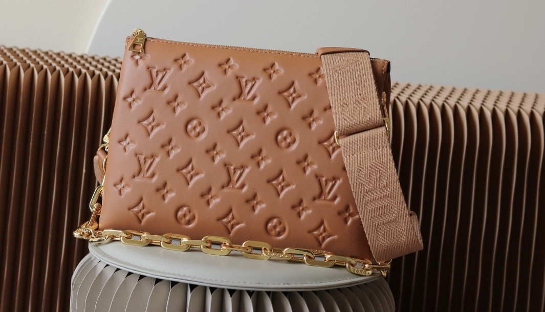 M21261 LV Coussin PM Handbag in Camel Monogram-embossed lambskin