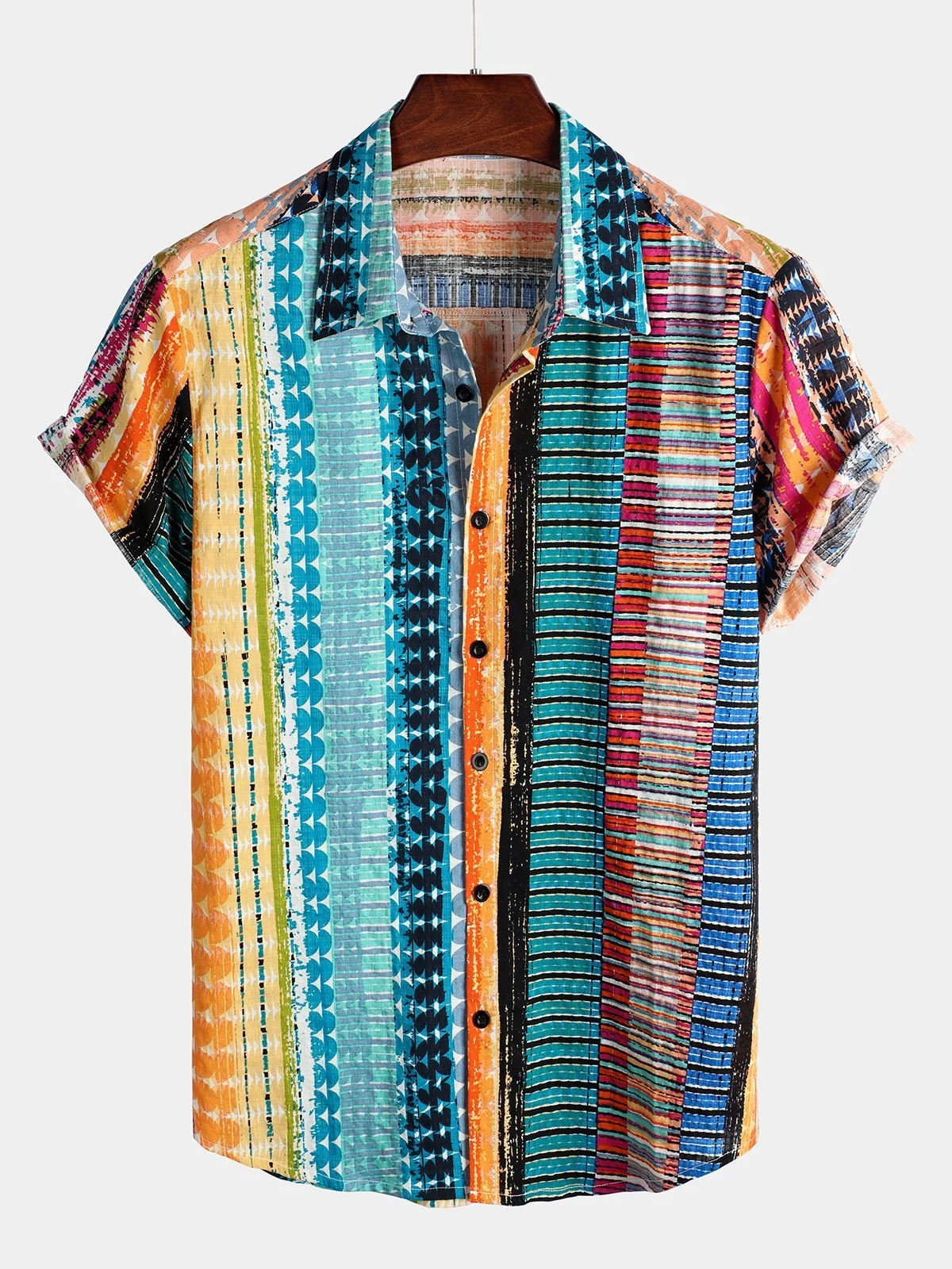 Men's Striped Short Sleeve Shirt