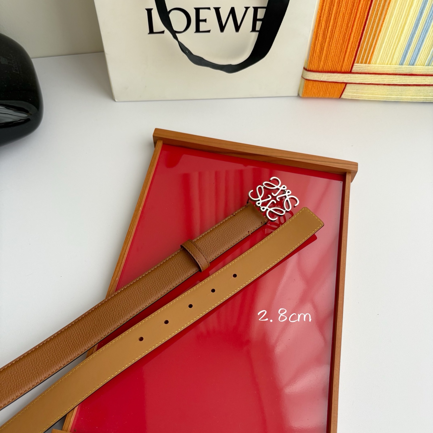 Loewe Anagram Leather Belt 2.8cm