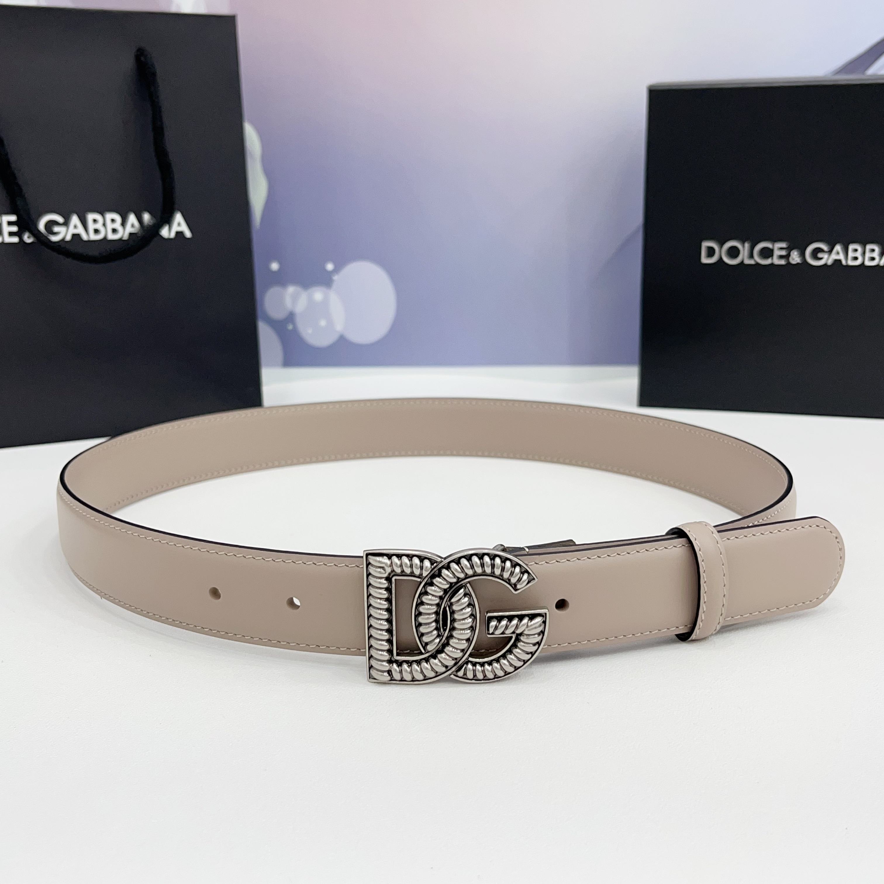 D&G Luxury DG Buckle leather Belt 3.0cm