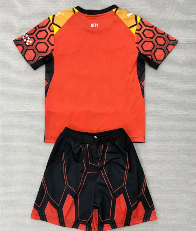 Kids Manchester City Home Goalkeeper Jersey Suit 26/27