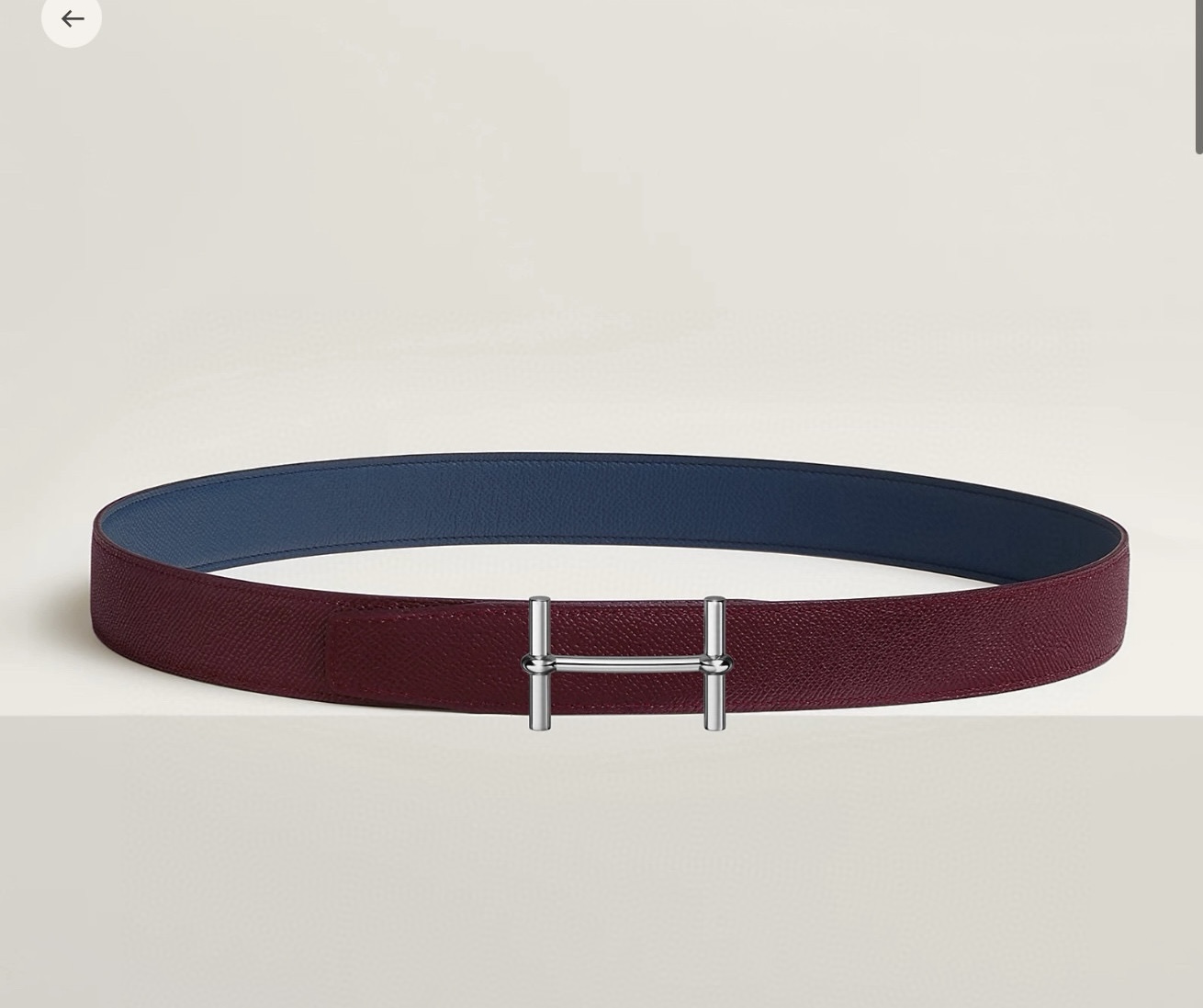 Hermes H Dancre Reversible Leather Belt 32mm