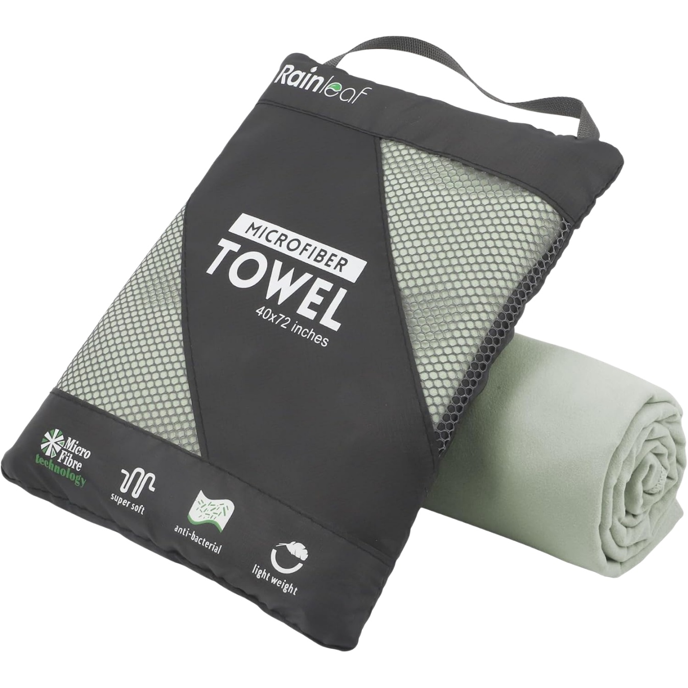 Rainleaf Microfiber Towel Perfect Travel & Gym & Camping Towel. Quick Dry - Super Absorbent - Ultra Compact - Lightweight. Suitable for Trip, Beach, Shower, Backpacking, Pool