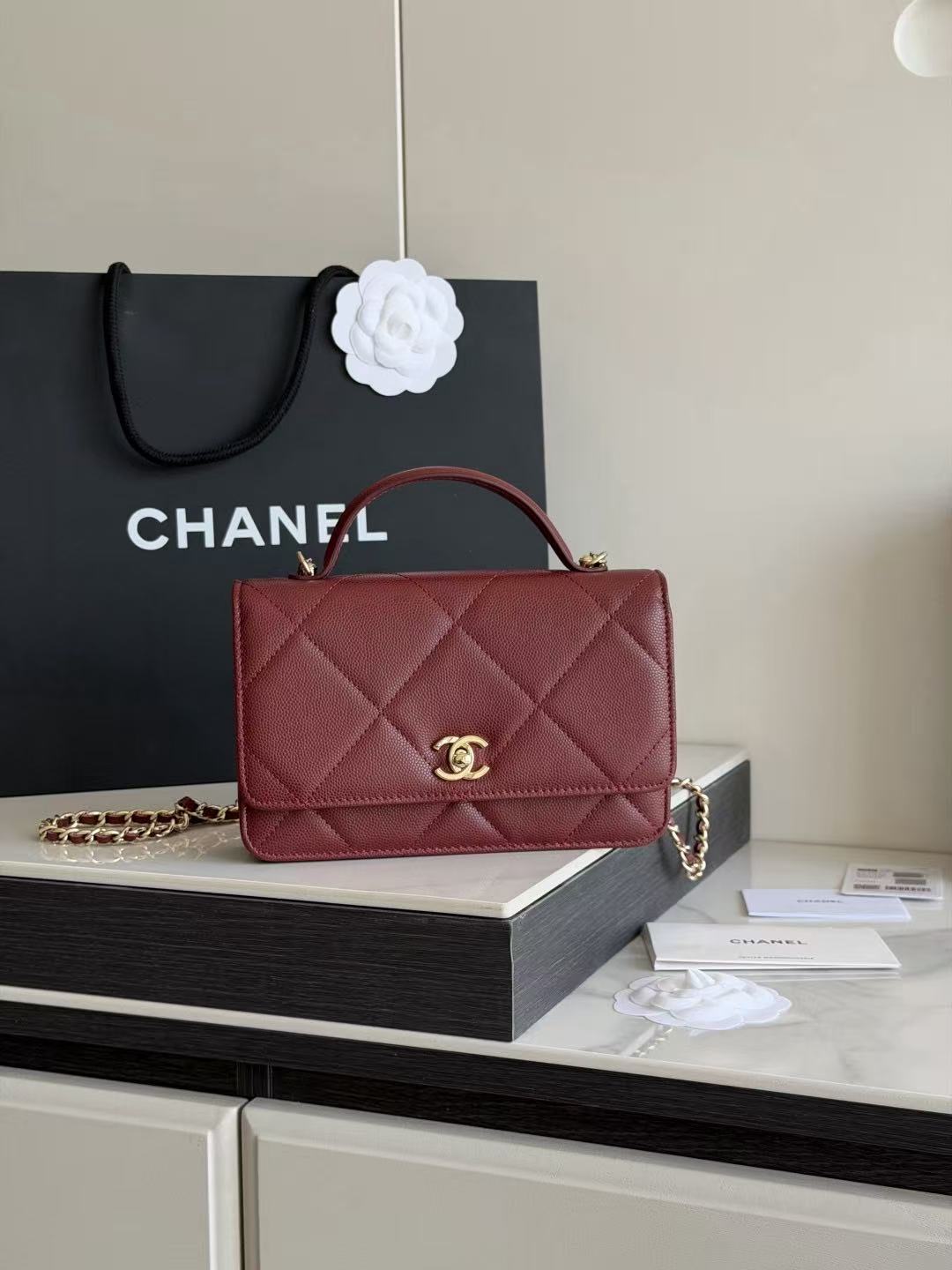 Chanel new handle woc large caviar crossbody bag