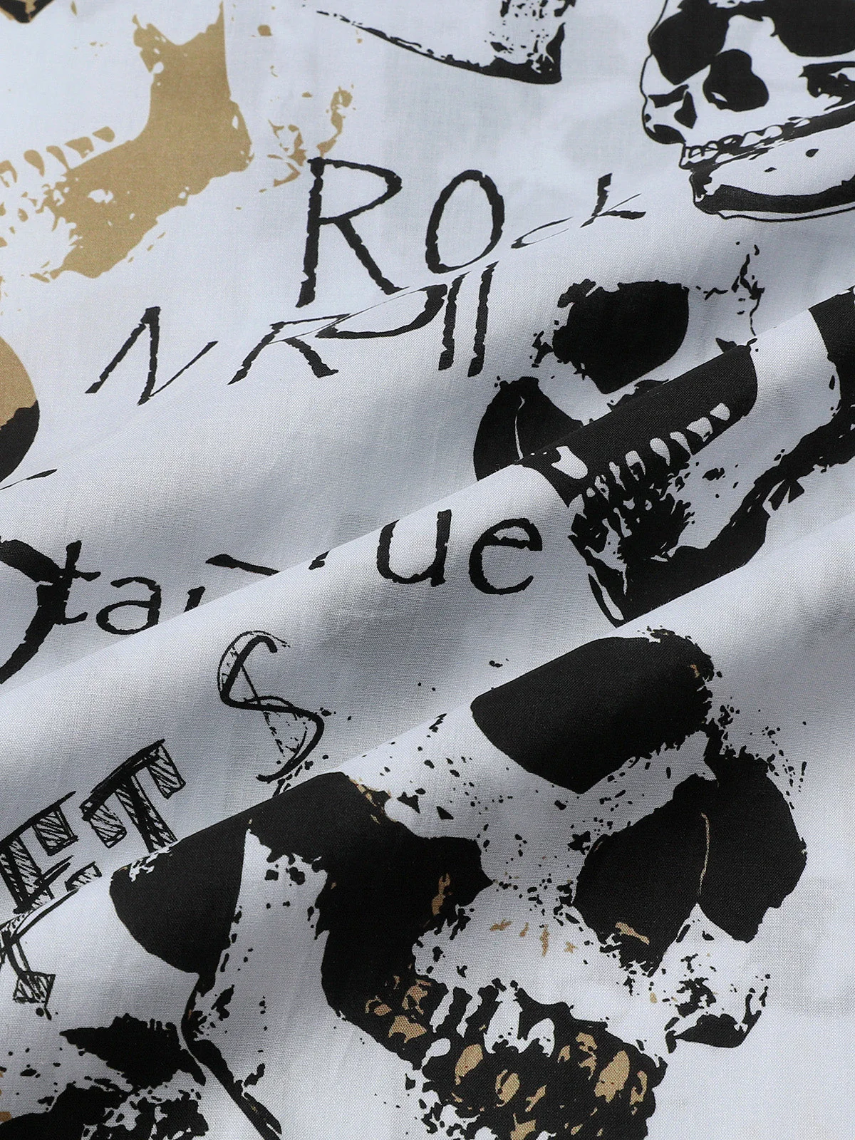Men's White Skull Rock Hawaiian Shirt