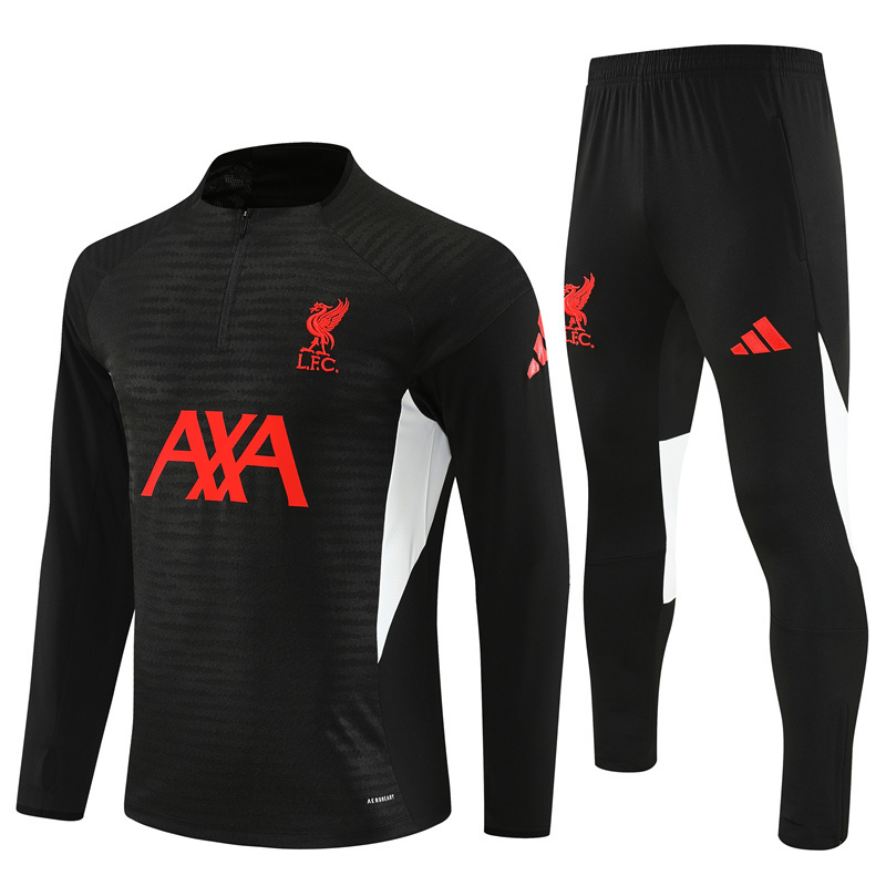 Adult / Kids 2526 LVP Half Zipper Training Suit Black