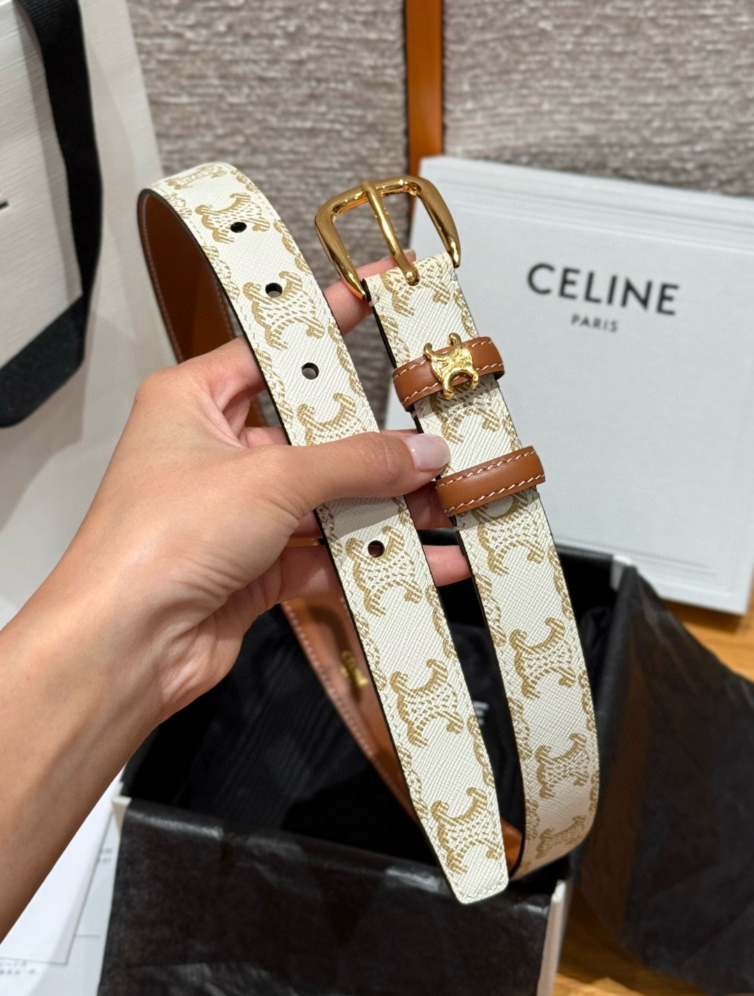 Celine Viivienne Belt Leather Belt 2.5cm