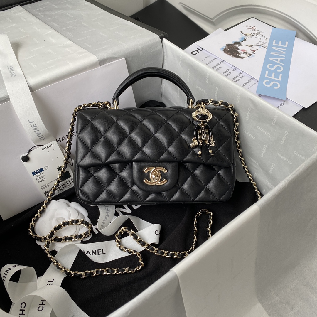 Chanel Mini Classic Handbag With Top Handle