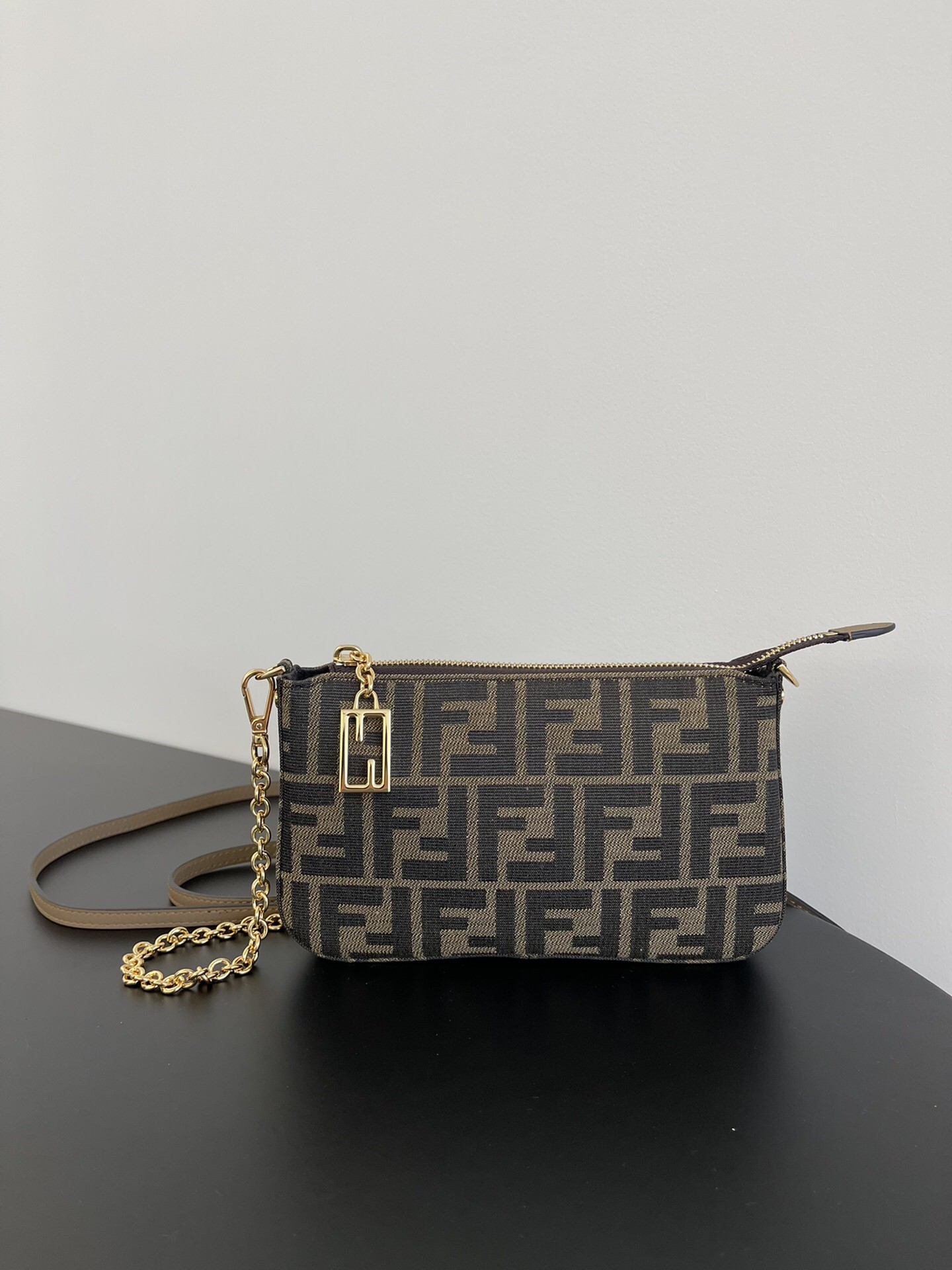 Fendi Bags Brown jacquard clutch bag