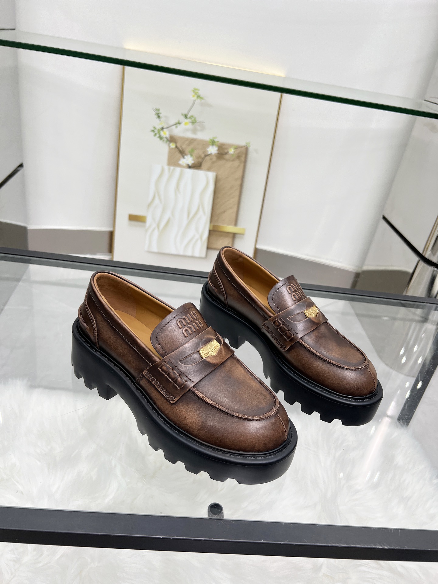 Miu Miu Leather Loafers