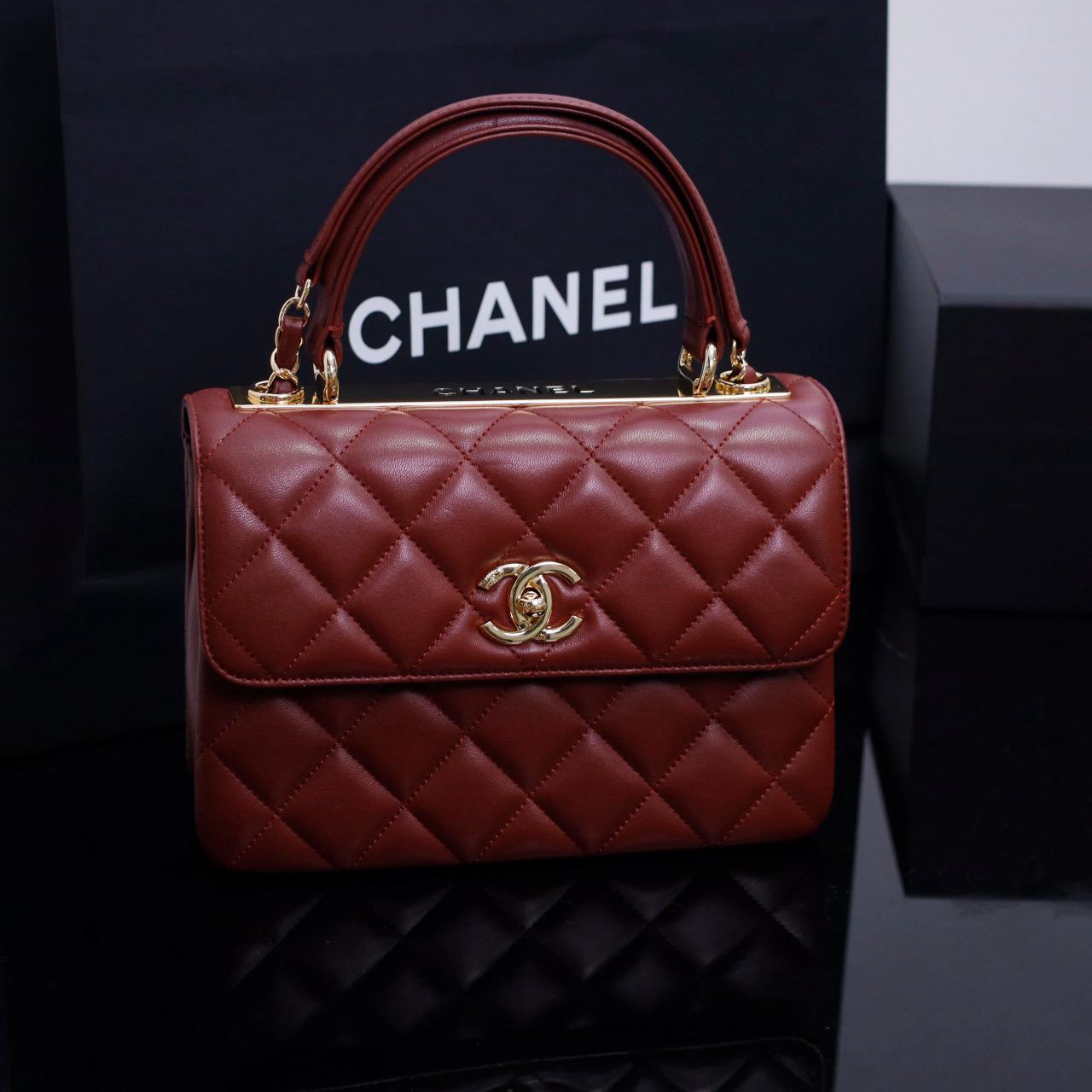 CHANEL Dark Red Crossbody Bag