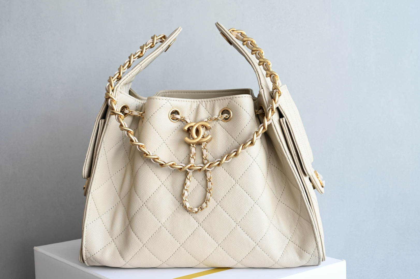 Chanel 25 Small Hobo Bag in Light Beige AS5293