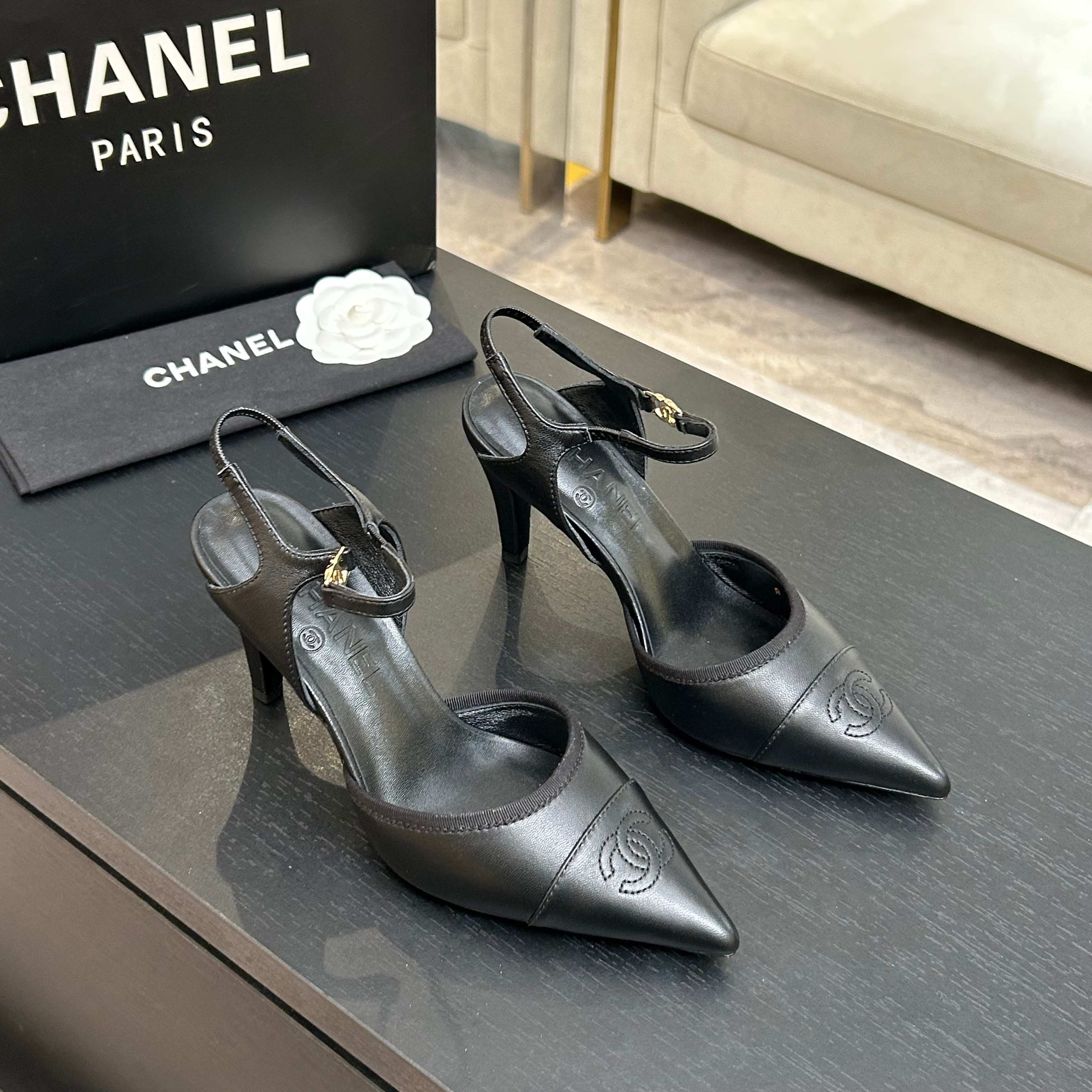 Chanel Leather Slingback