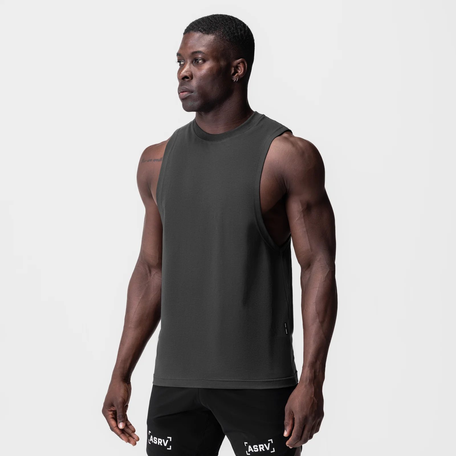 0926. Supima Muscle Tank - Space Grey
